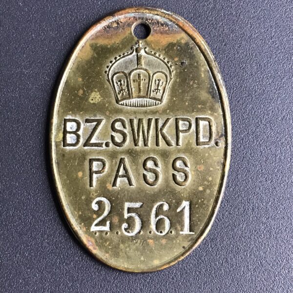 Scarce – Early German S.W.A. ‘Native Pass Token’ (BZ. SWKPD) (1908 – 1915)