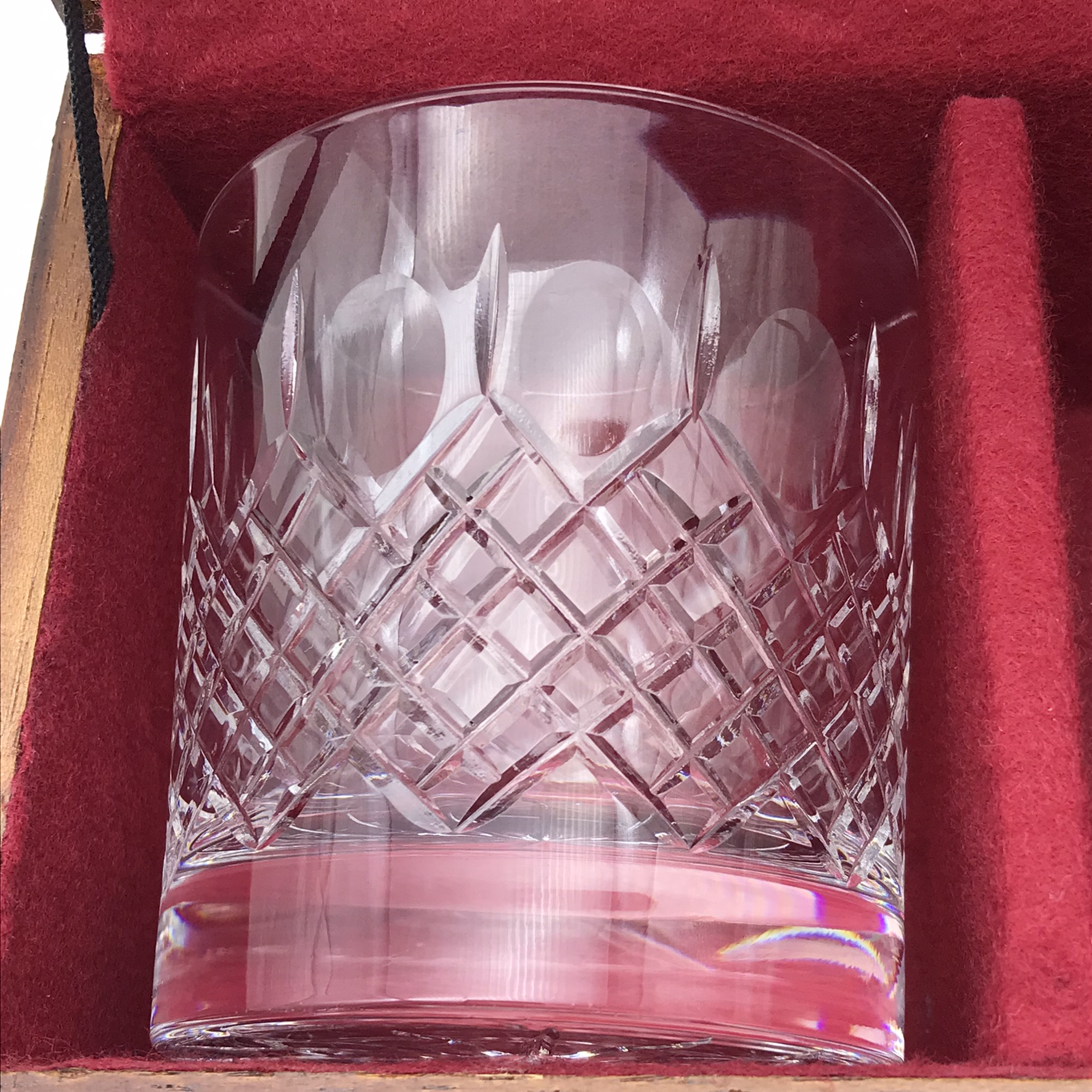 Pair ‘Somerset’ Crystal Whisky Glasses (Wooden Cased) - Image 4