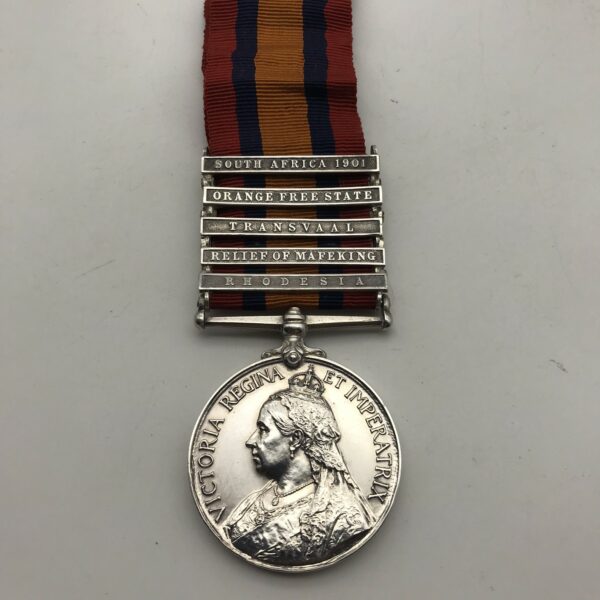 Rare Q.S.A. Medal (Rhodesian Pioneer) ‘Corp. M.G. Linnell. – S. RHOD: VOLS: (Rhodesia, Rel. of Mafeking, Trans, OFS, SA 1901)