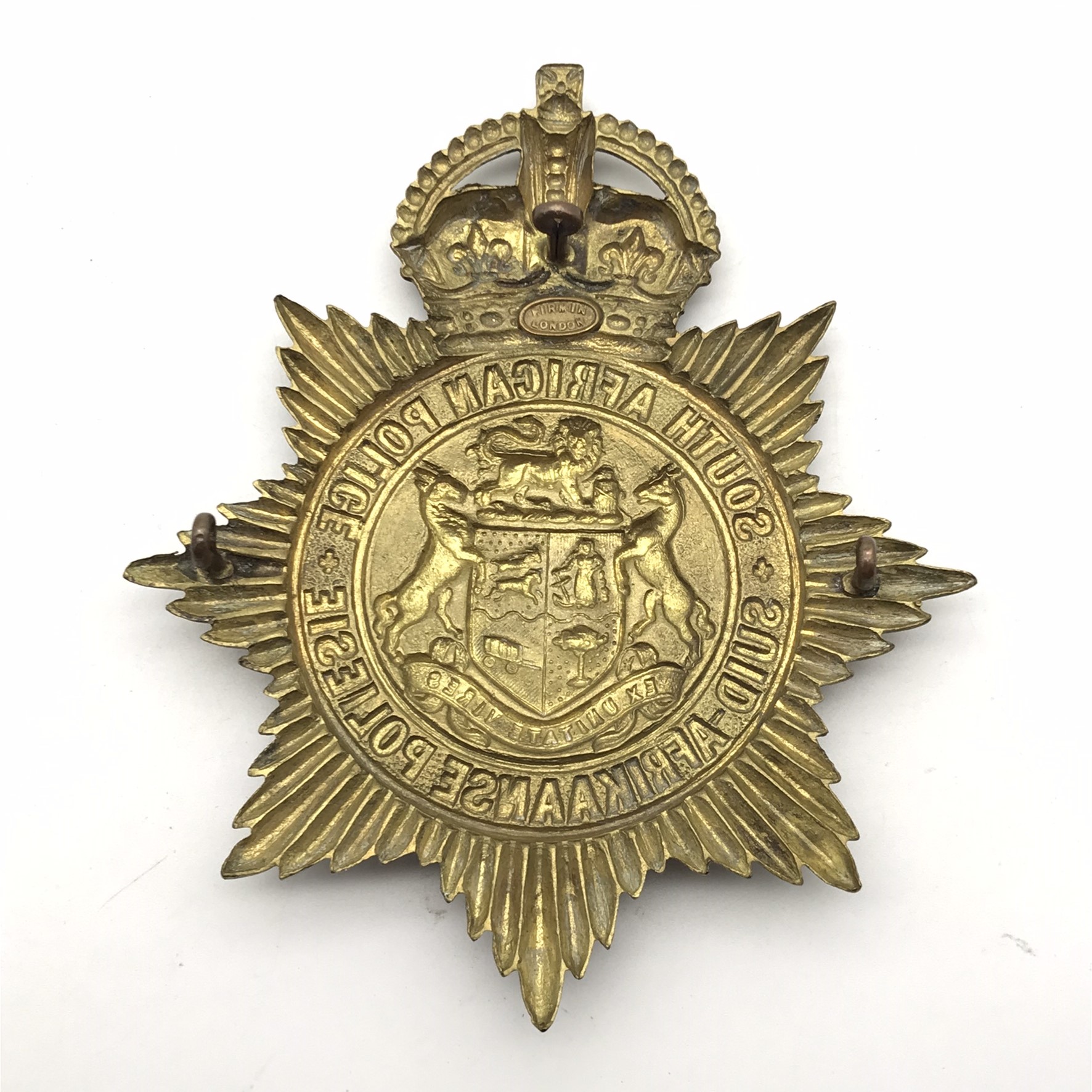 Large ‘South African Police’ (1926 - 1931) Helmet Plate (Firmin London) - Image 3