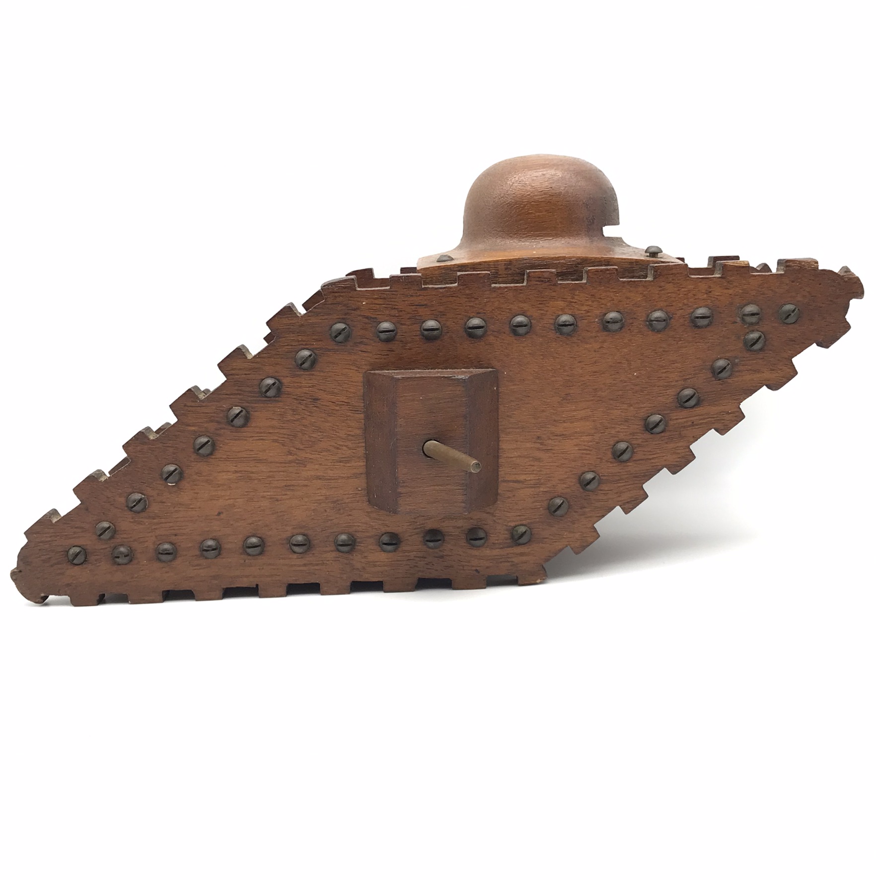 WW1 – Large Wooden ‘Trench Art’ Tank Money Box - Image 10