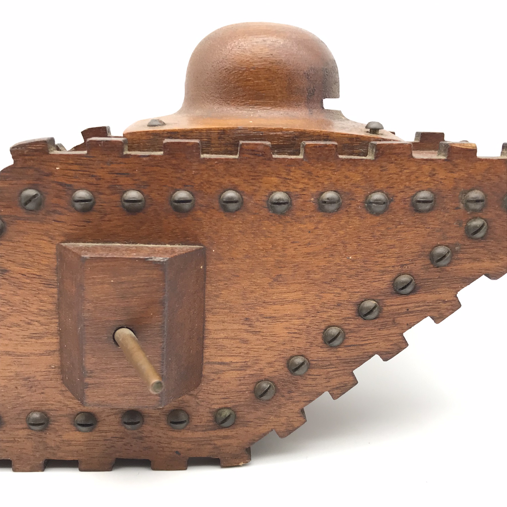 WW1 – Large Wooden ‘Trench Art’ Tank Money Box - Image 11