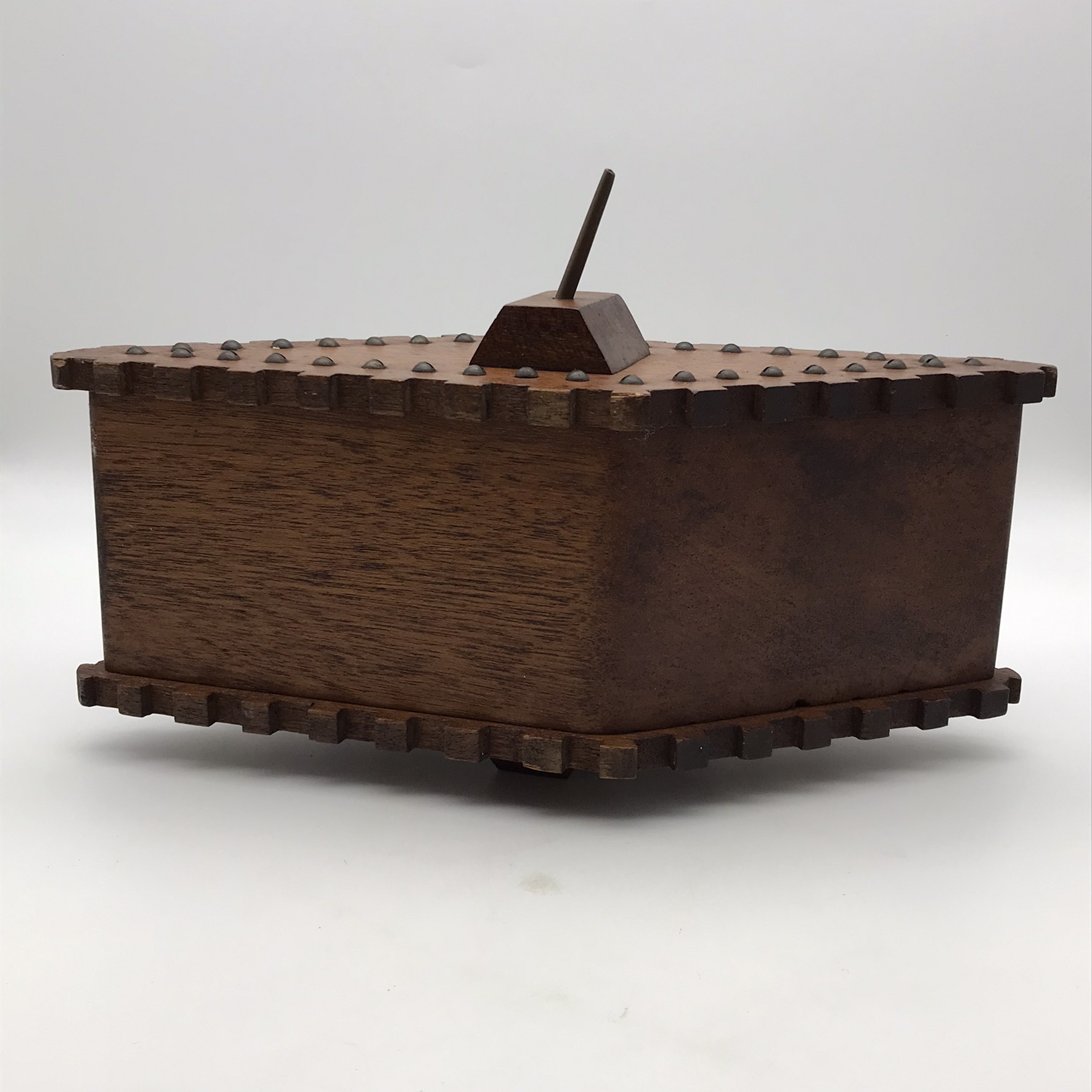 WW1 – Large Wooden ‘Trench Art’ Tank Money Box - Image 12