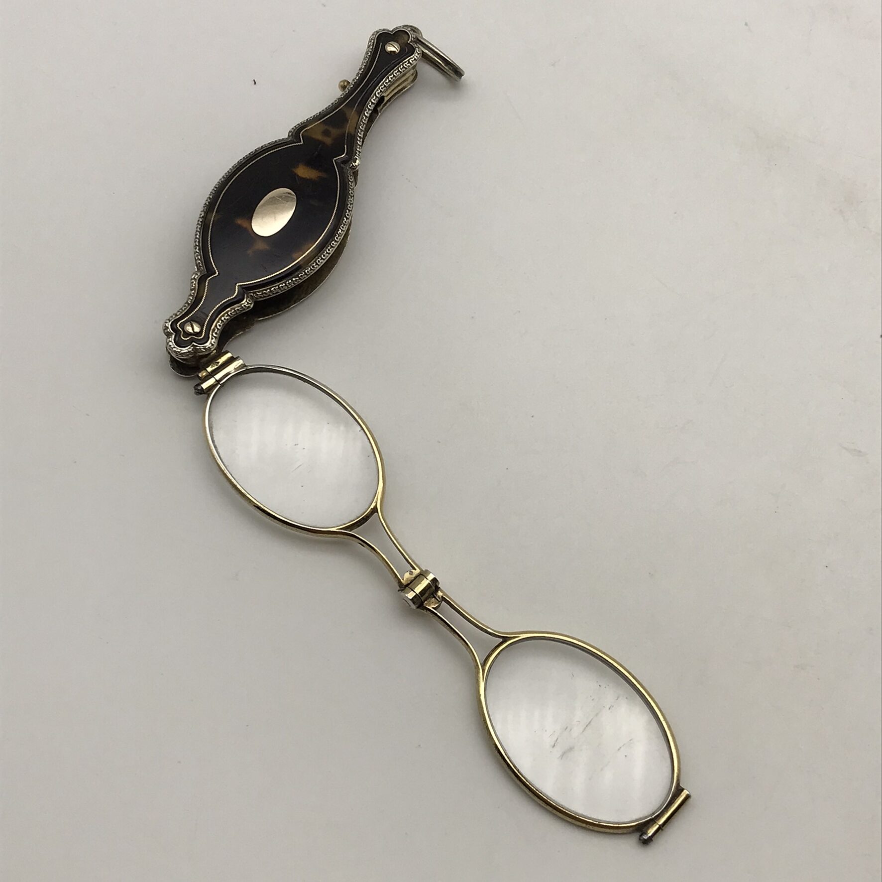 Antique French ‘Gold & Silver Inlaid-Tortoiseshell’ Lorgnettes
