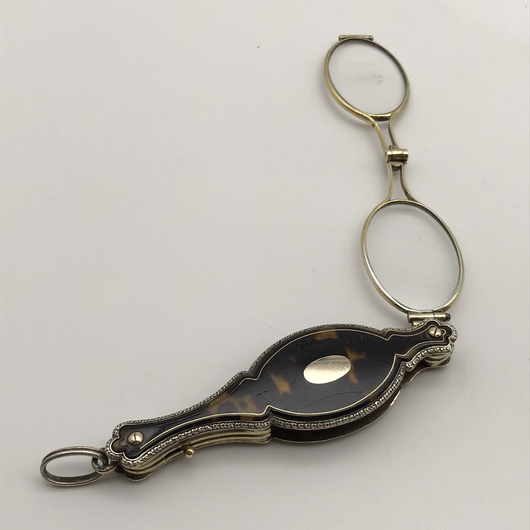 Antique French ‘Gold & Silver Inlaid-Tortoiseshell’ Lorgnettes - Image 6