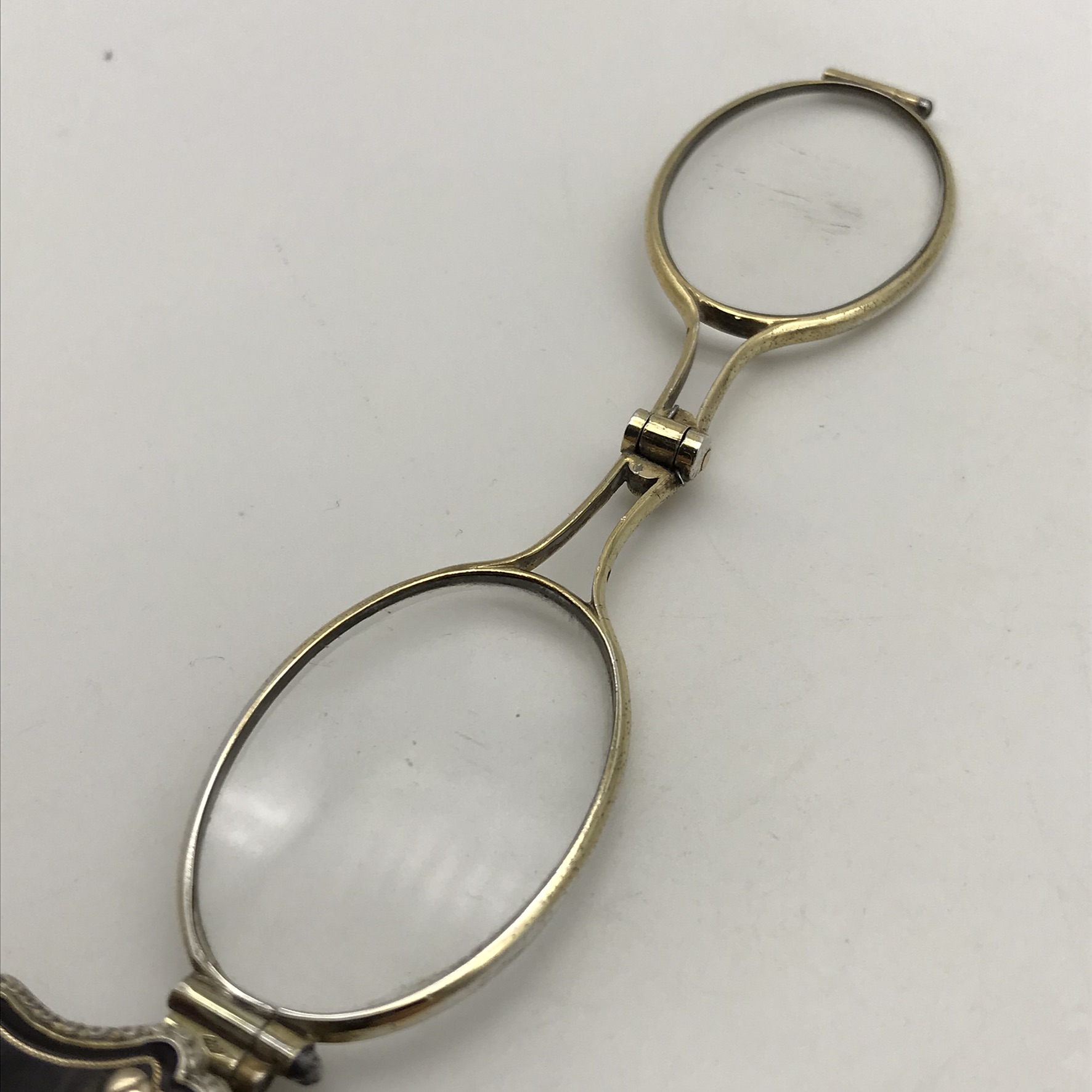 Antique French ‘Gold & Silver Inlaid-Tortoiseshell’ Lorgnettes - Image 3