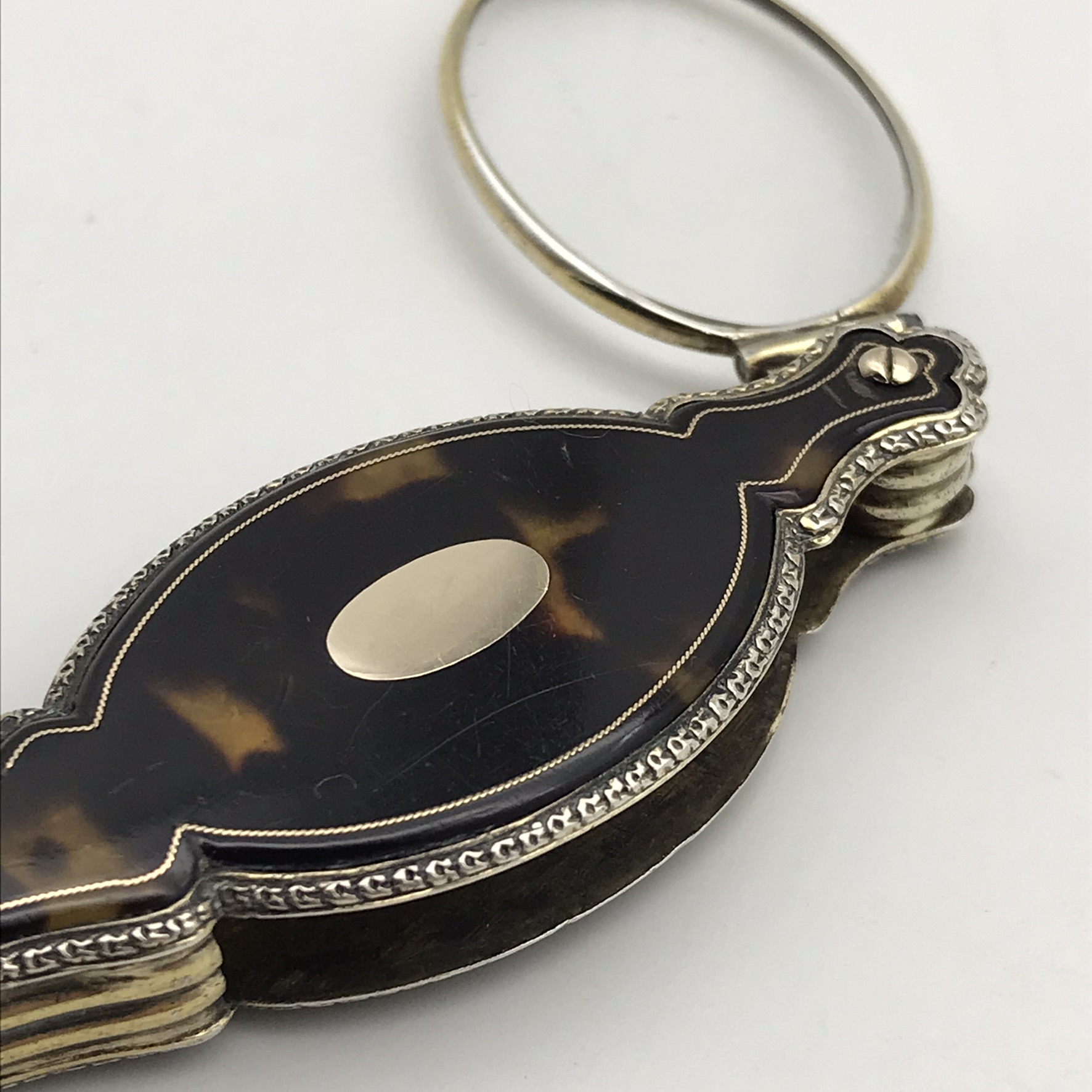 Antique French ‘Gold & Silver Inlaid-Tortoiseshell’ Lorgnettes - Image 2