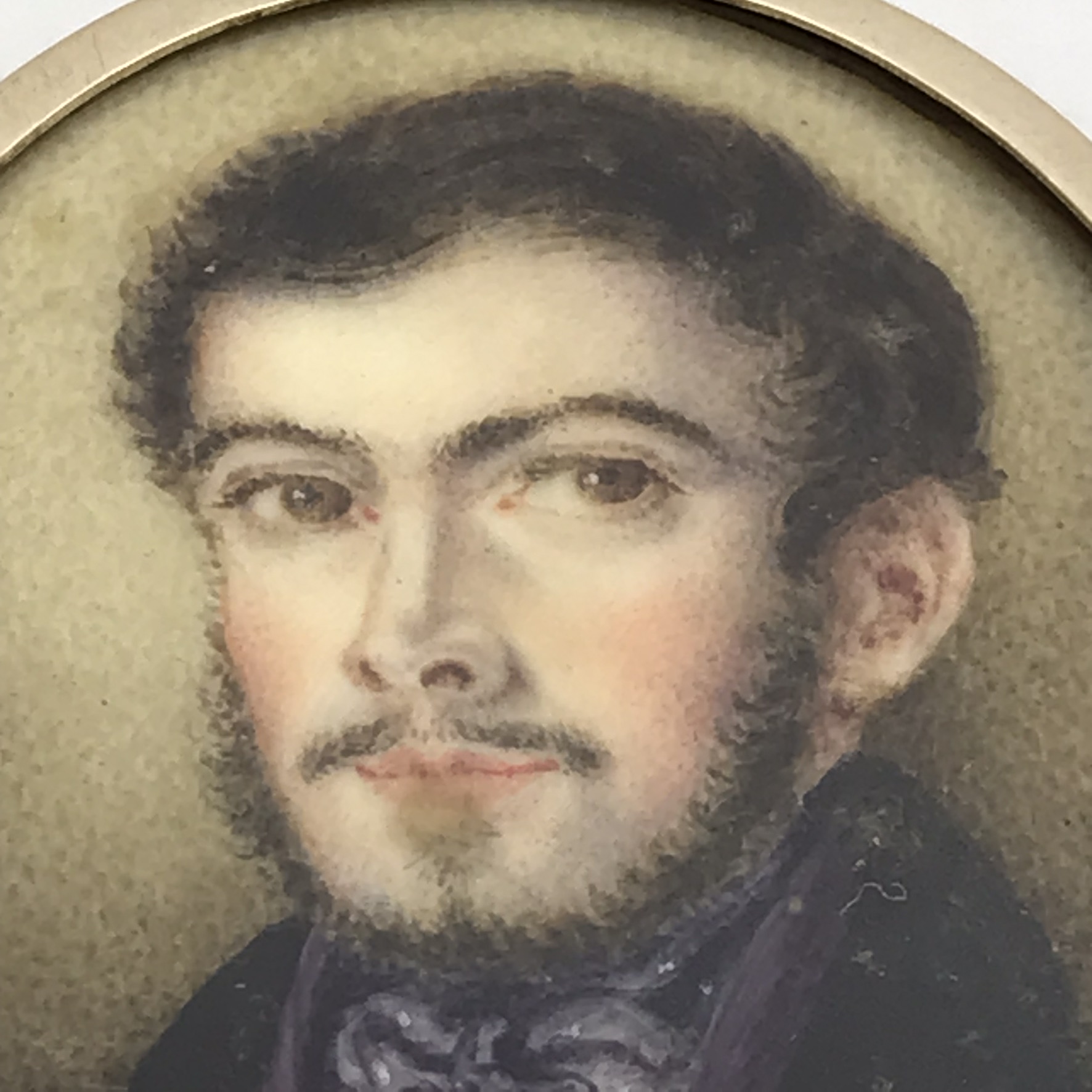 Rare Gold Georgian Miniature Portrait Pendant/Locket (1839) - Image 3