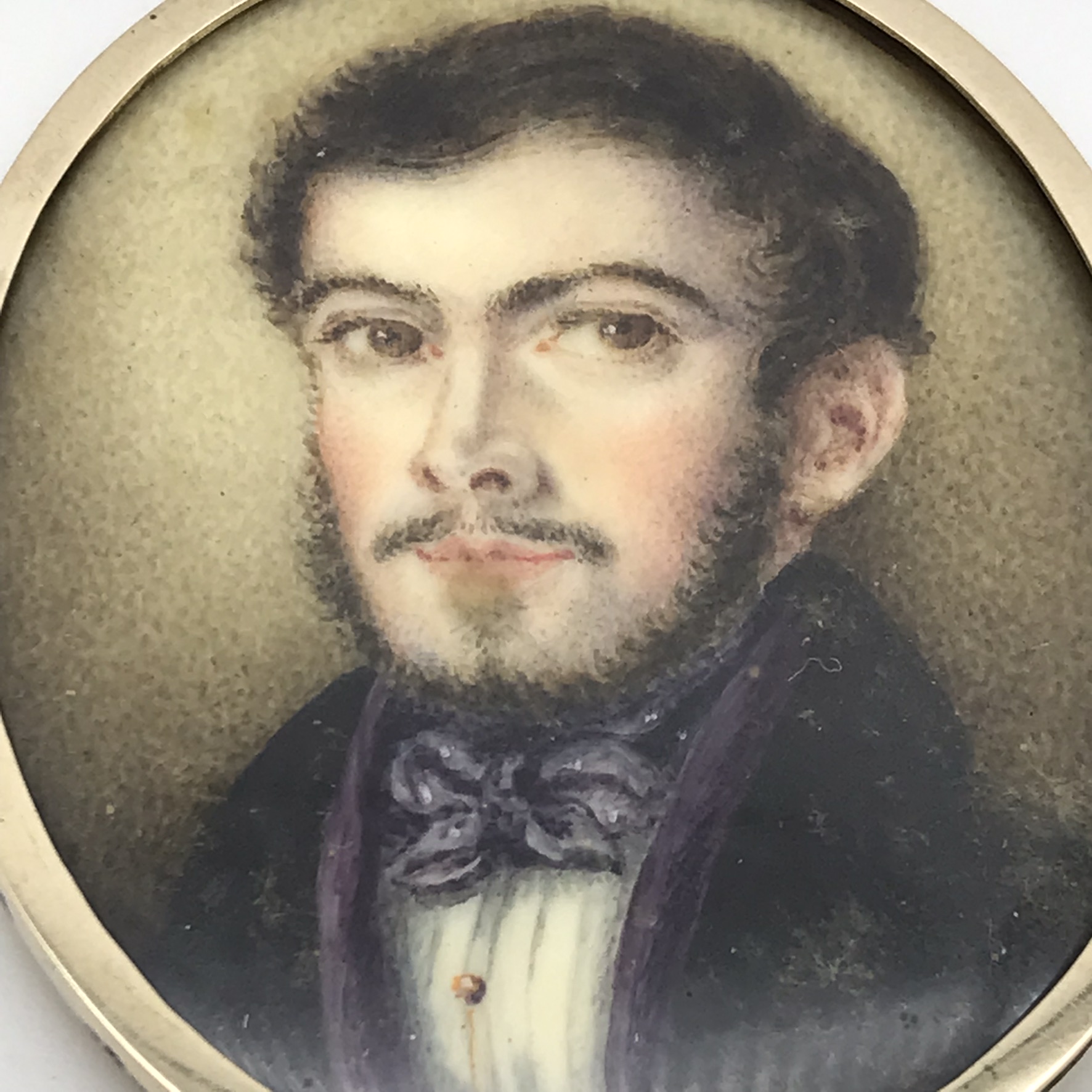 Rare Gold Georgian Miniature Portrait Pendant/Locket (1839) - Image 2