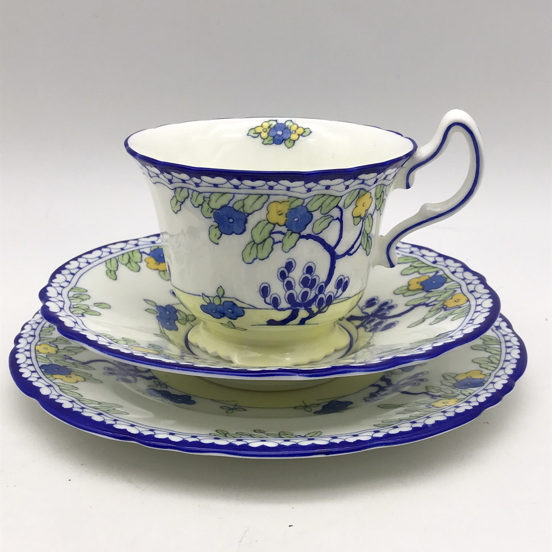 Superb Royal Doulton ‘Art Deco’ Trio (Blue Tree) - Image 2