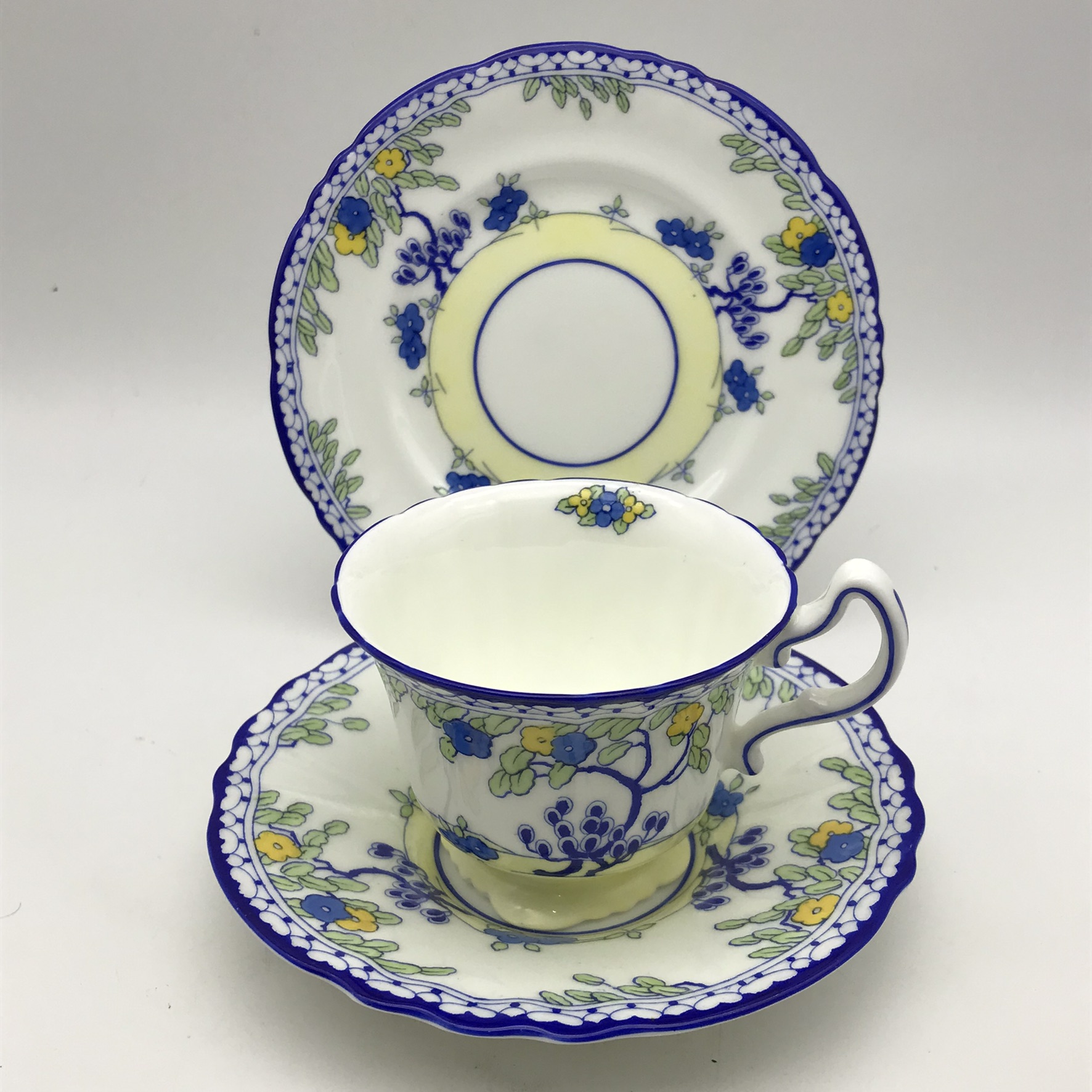 Superb Royal Doulton ‘Art Deco’ Trio (Blue Tree)