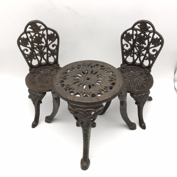 Vintage Cast Iron Doll’s Table & Chairs