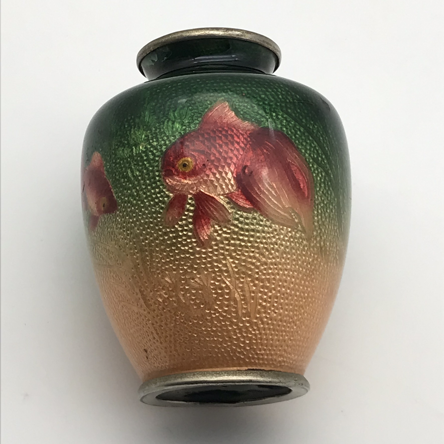 Antique Japanese ‘Ginbari – Goldfish’ Cloisonne Vase - Image 3