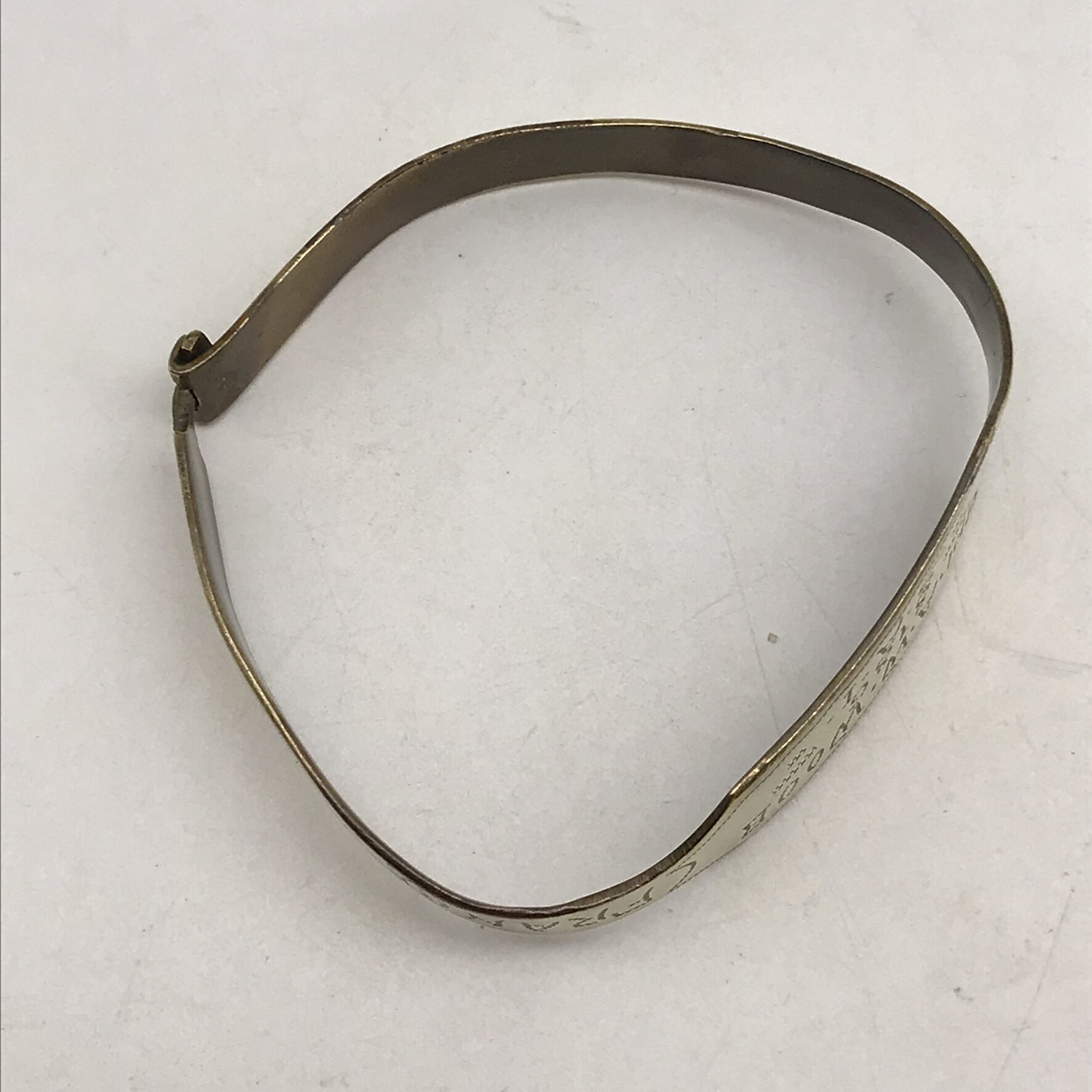 WW2 - POW/Trench Art Brass Bracelet (Cpl. A.W. WOOD) - Image 7