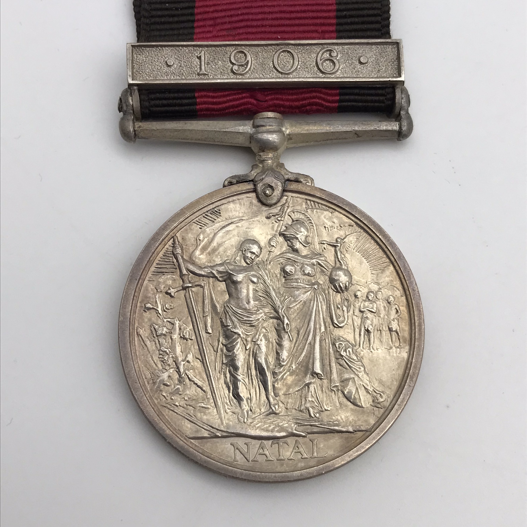 Natal 1906 Rebellion Medal ‘G. Mowat’ (Natal Mounted Rifles) - Image 2