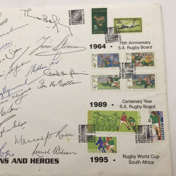Springboks Rugby Cards Rare Rare Fully Signed ‘Springbok Rugby Captains & Heroes’ 1995 First Day ...