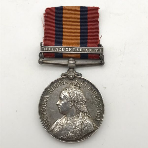 Boer War – Q.S.A. Medal (Def. of. Ladysmith) ‘A. Peddie – Border M. Rifles’