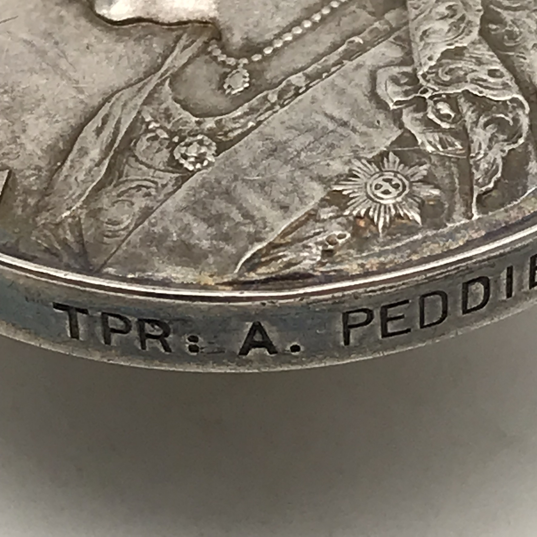 Boer War – Q.S.A. Medal (Def. of. Ladysmith) ‘A. Peddie – Border M. Rifles’ - Image 4