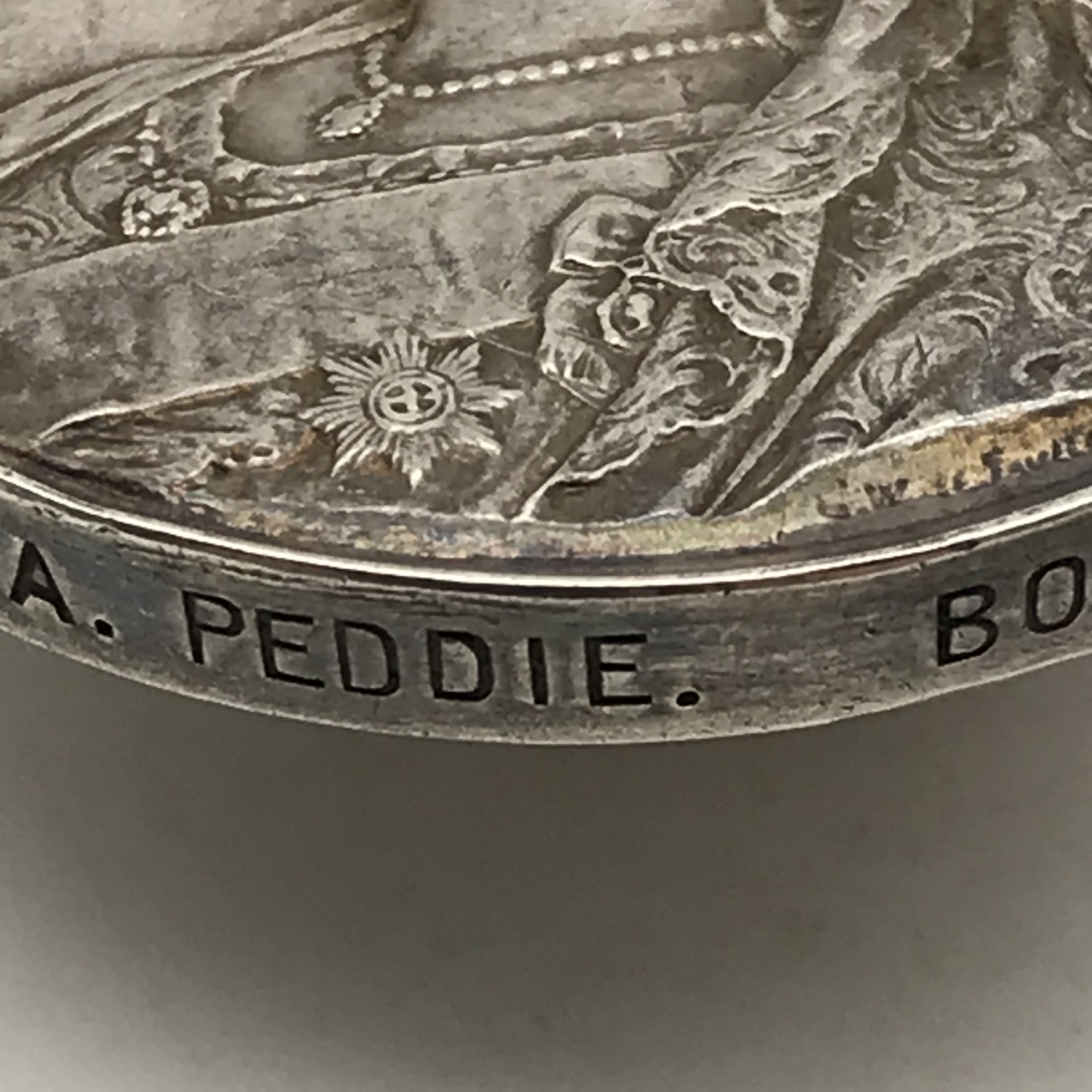 Boer War – Q.S.A. Medal (Def. of. Ladysmith) ‘A. Peddie – Border M. Rifles’ - Image 5