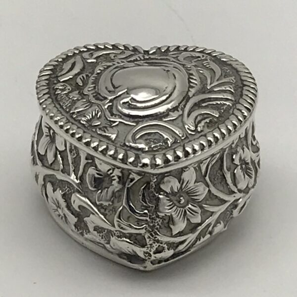 Small Victorian Silver Heart Box (1895)