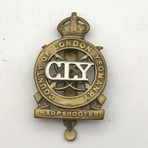 British – Scarce ‘County of London Yeomanry’ (Sharpshooters) Cap Badge