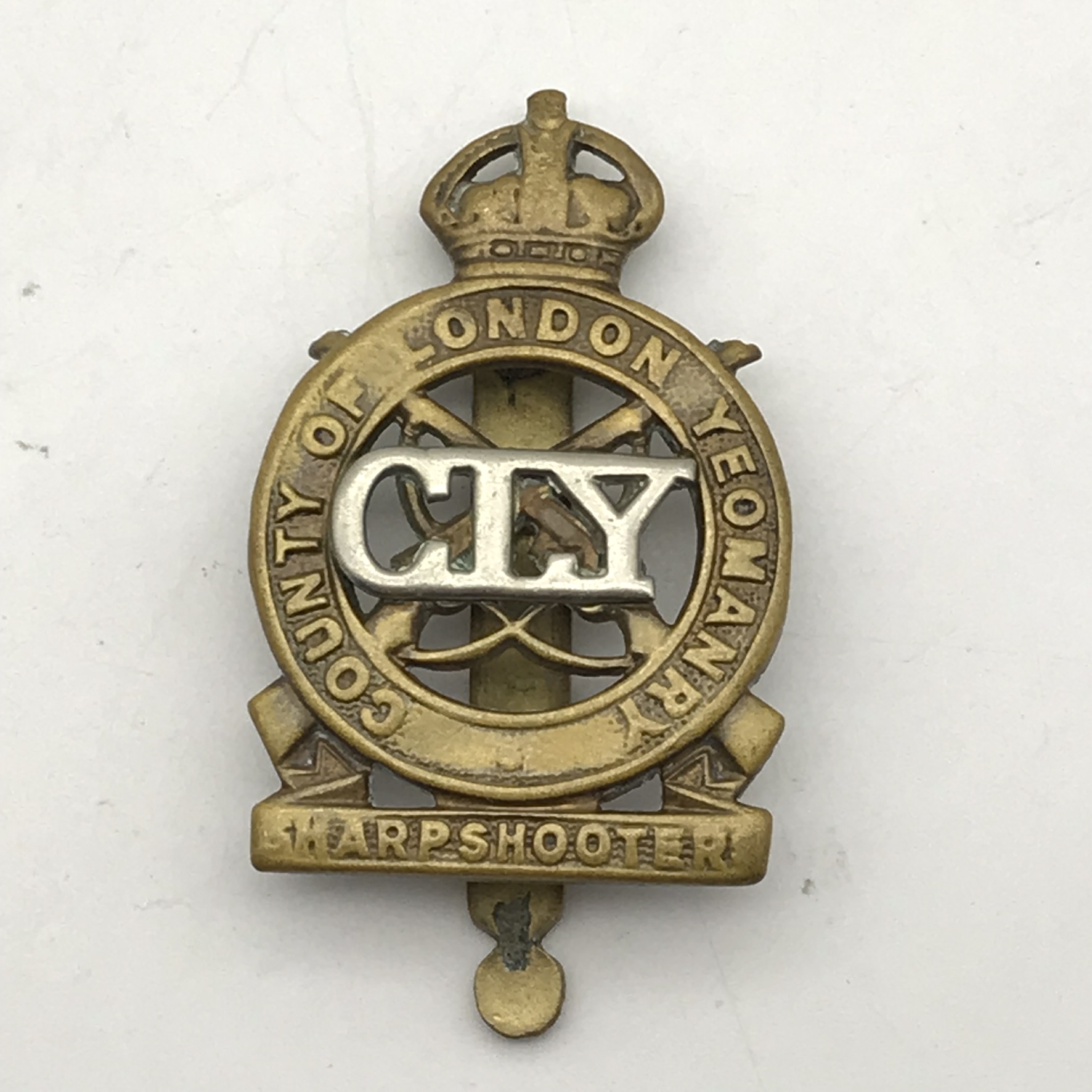 British – Scarce ‘County of London Yeomanry’ (Sharpshooters) Cap Badge