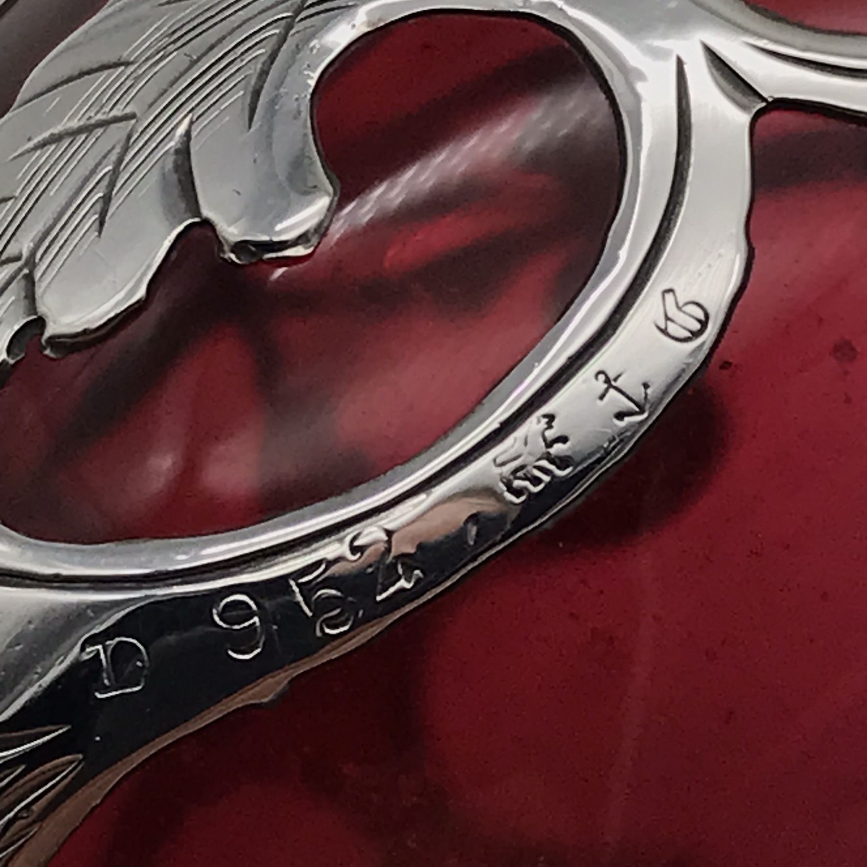 Art Nouveau ‘Cranberry Glass & Gorham Silver’ Perfume Bottle - Image 8