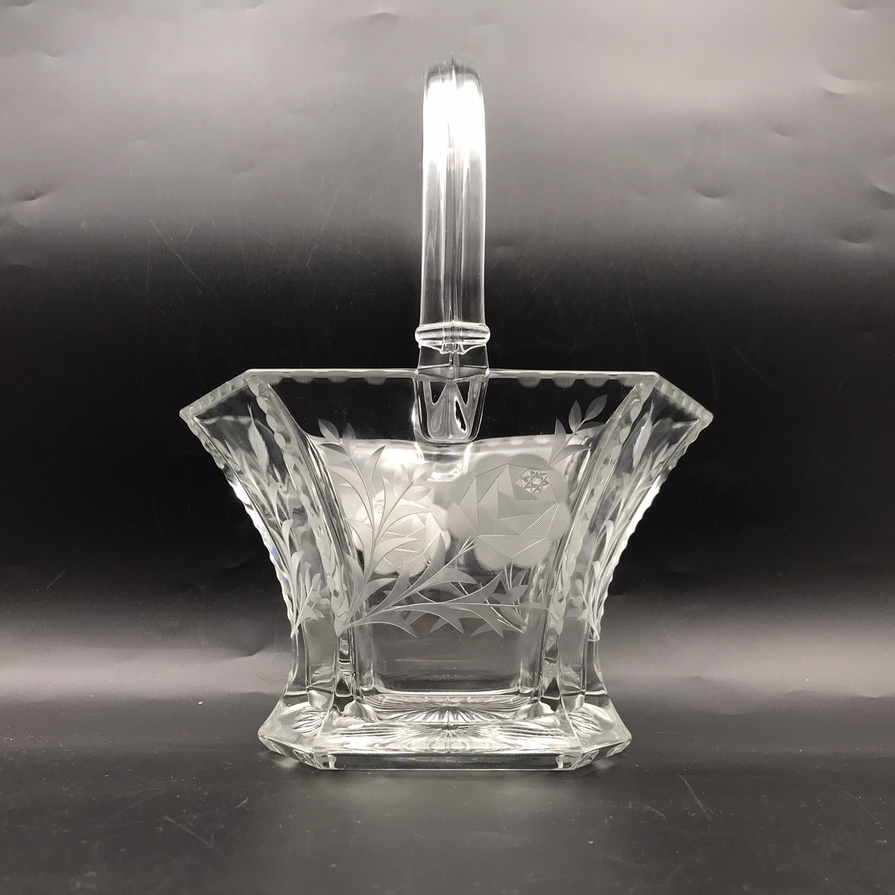 Antique Rose-Cut ‘Heisey Glass’ Bridal Basket