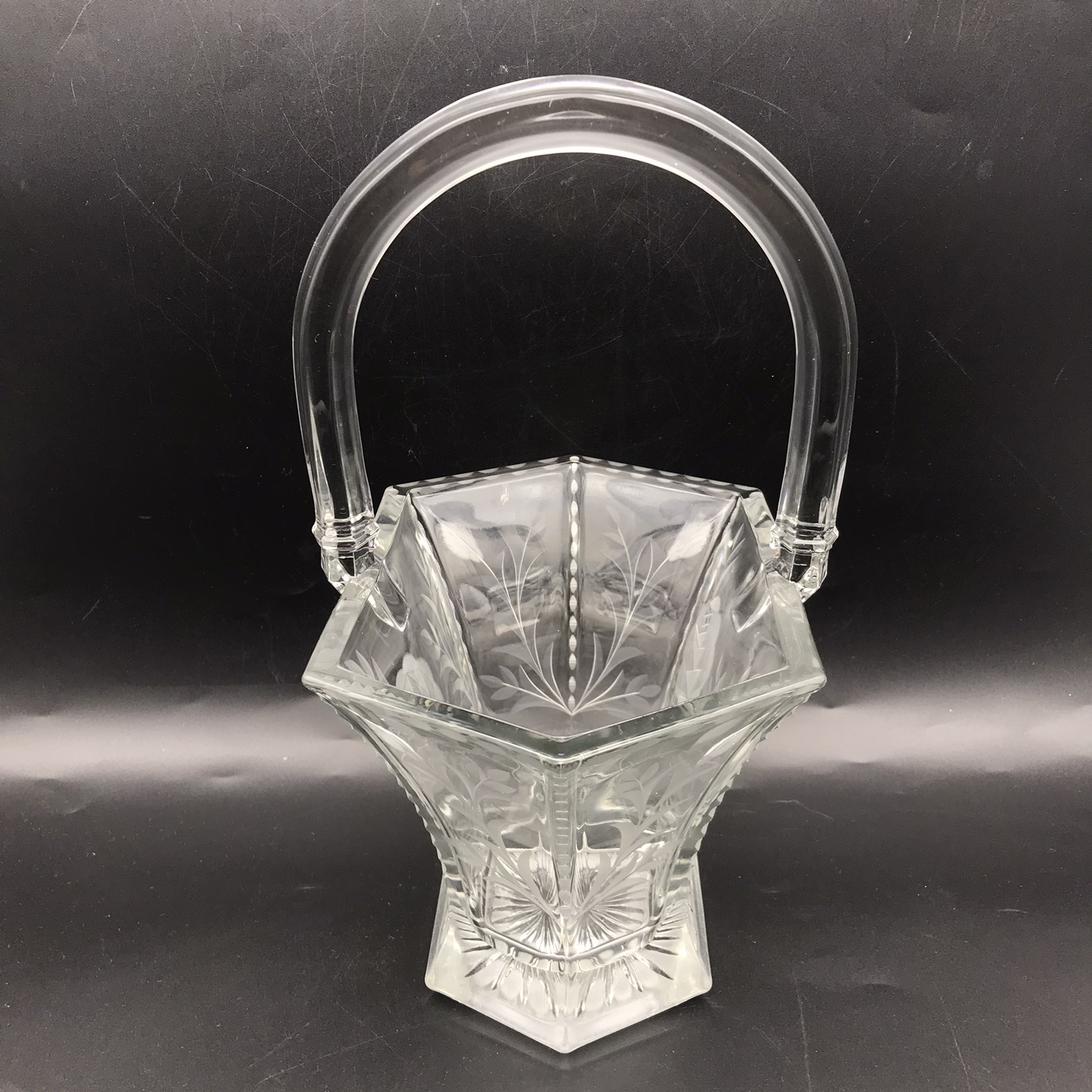 Antique Rose-Cut ‘Heisey Glass’ Bridal Basket - Image 8