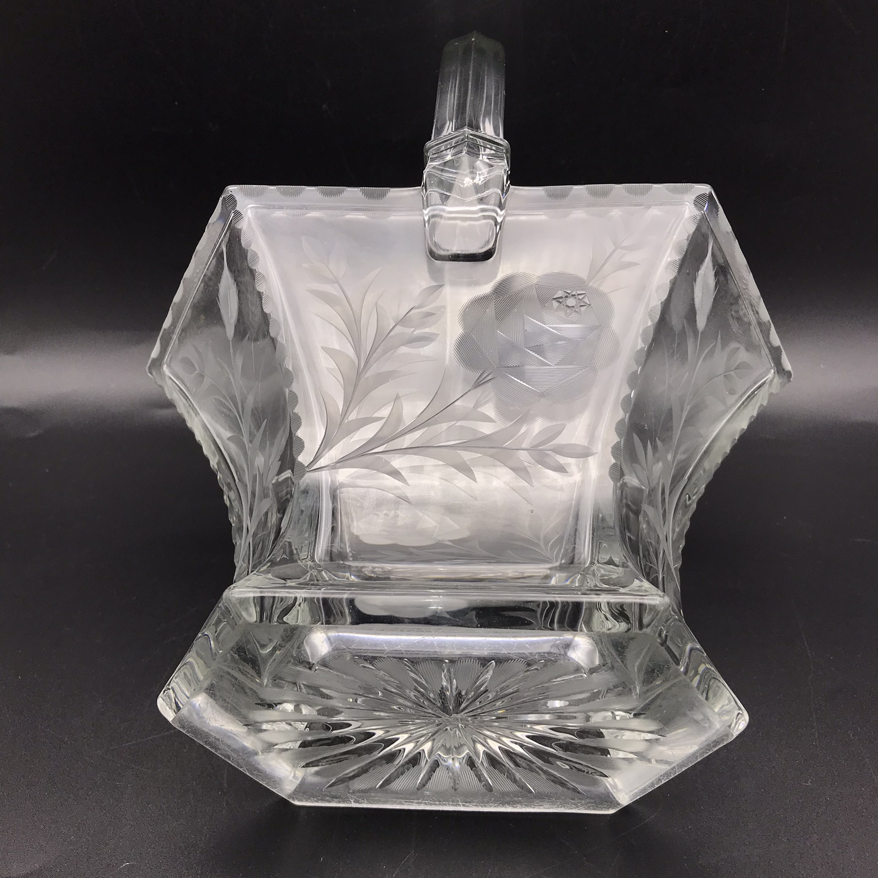 Antique Rose-Cut ‘Heisey Glass’ Bridal Basket - Image 10