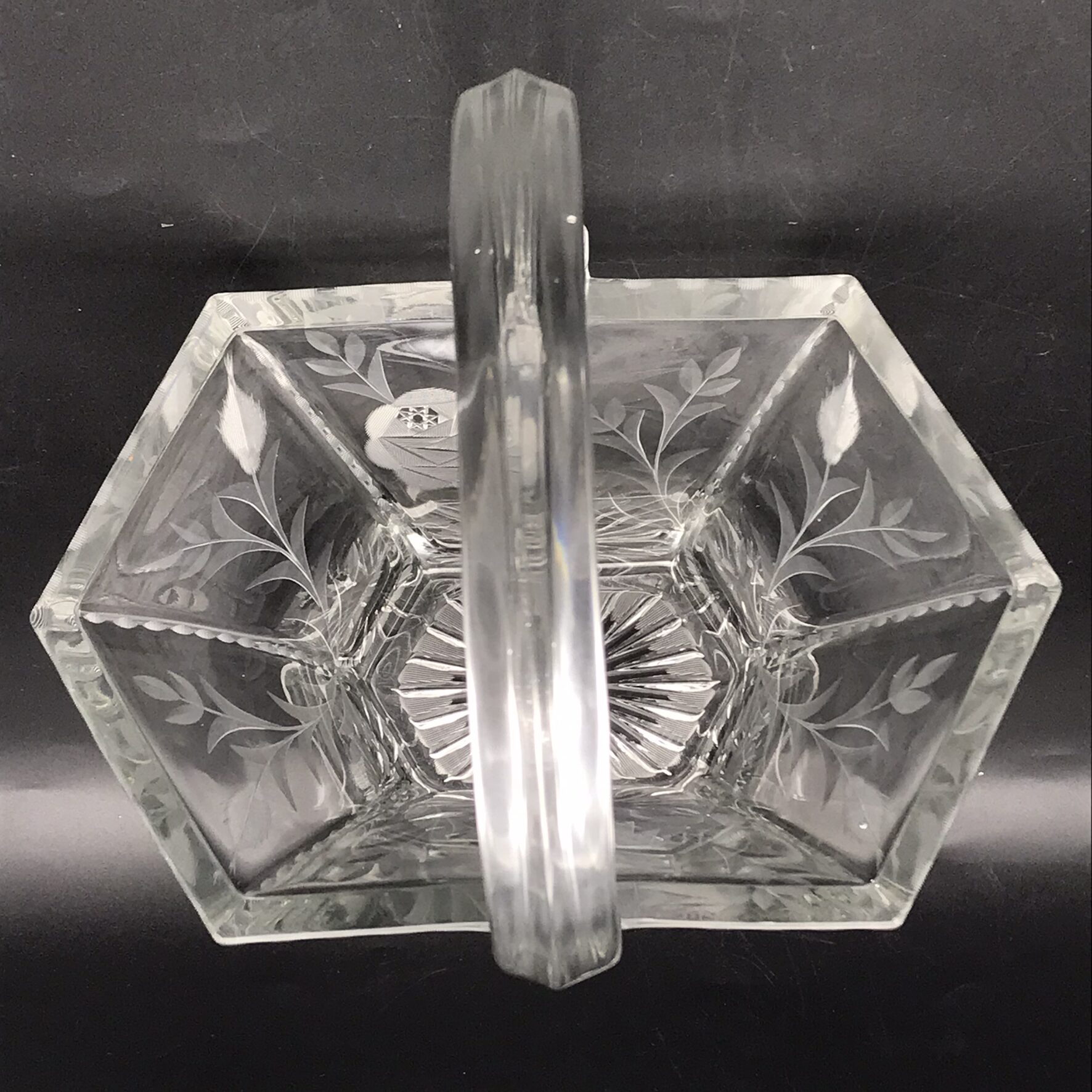 Antique Rose-Cut ‘Heisey Glass’ Bridal Basket - Image 6