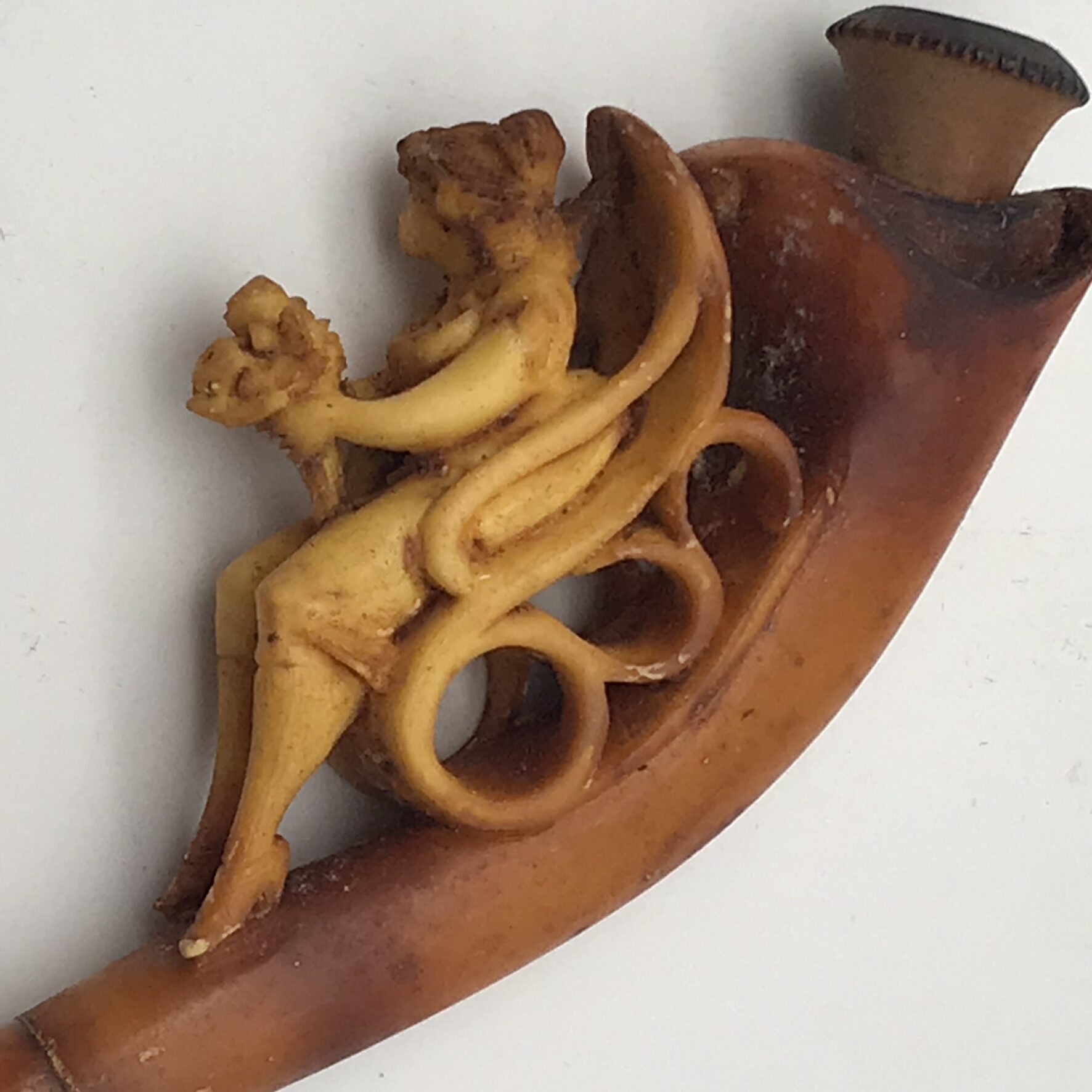 Cased Antique Carved Meerschaum & Amber Pipe - Image 8