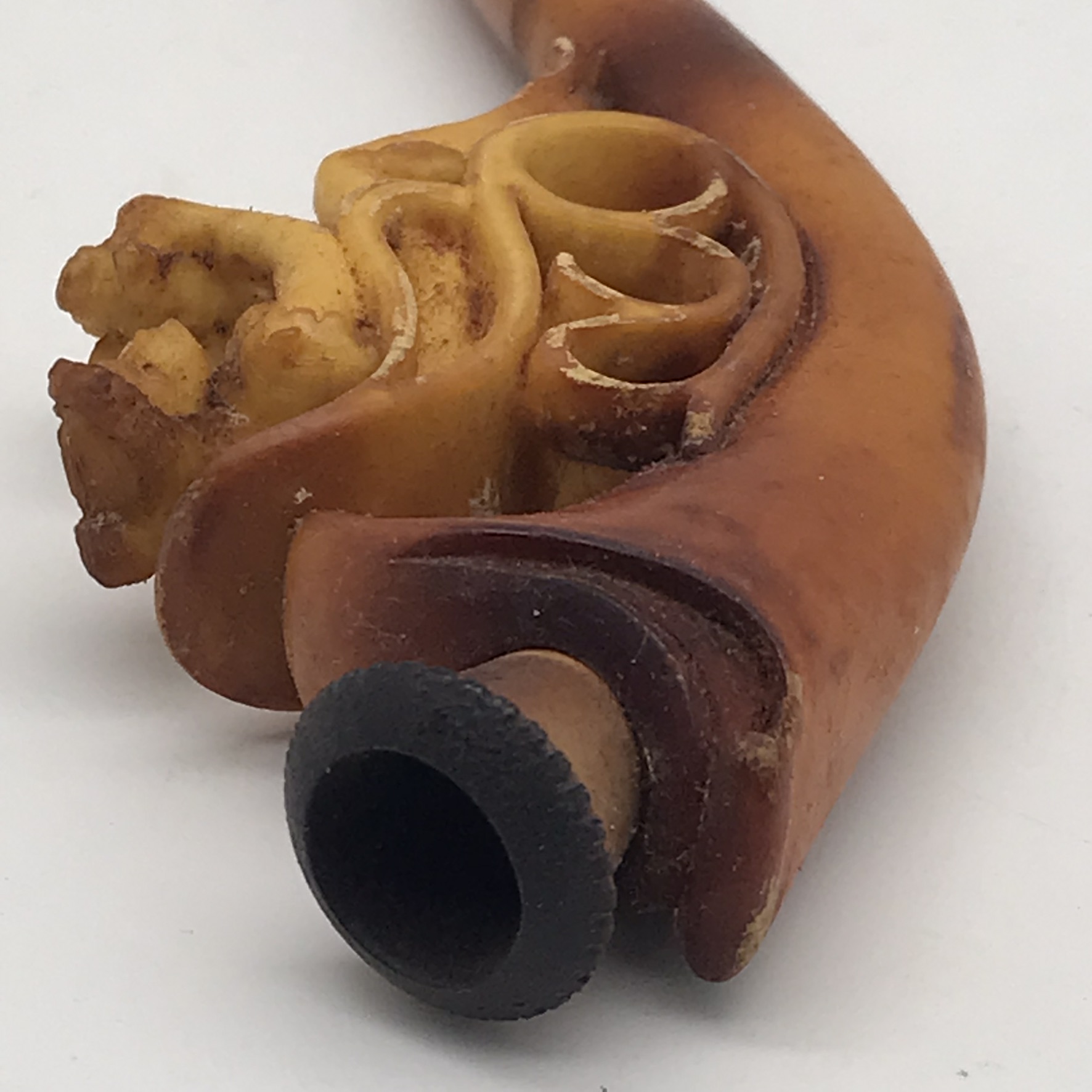 Cased Antique Carved Meerschaum & Amber Pipe - Image 11