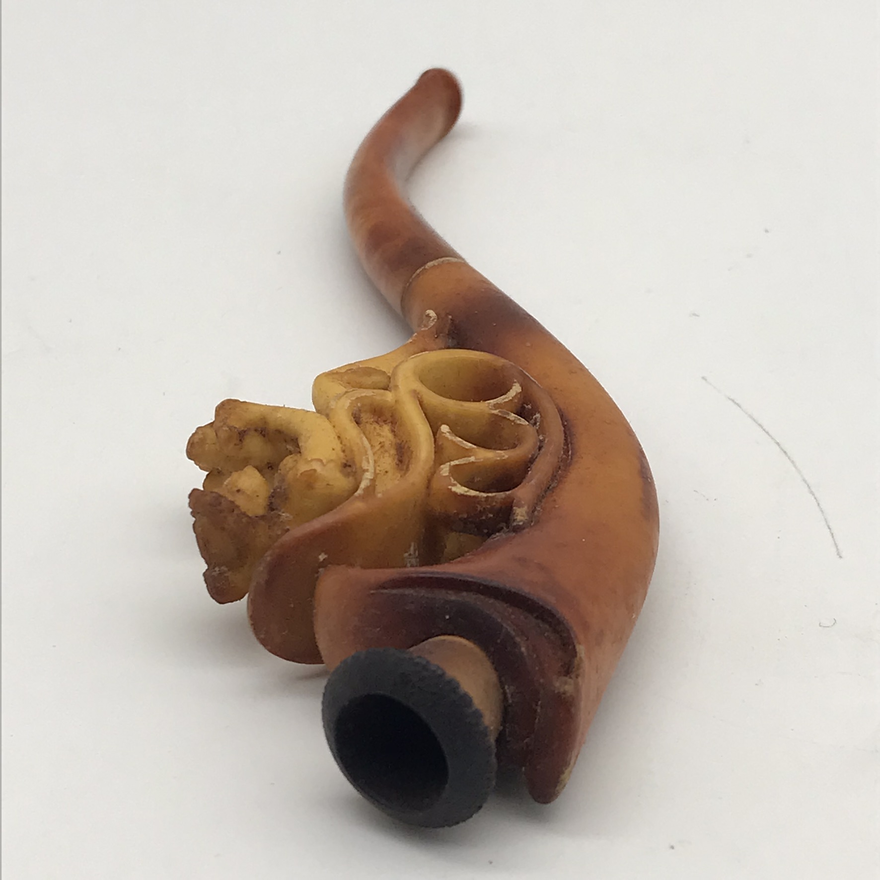 Cased Antique Carved Meerschaum & Amber Pipe - Image 10