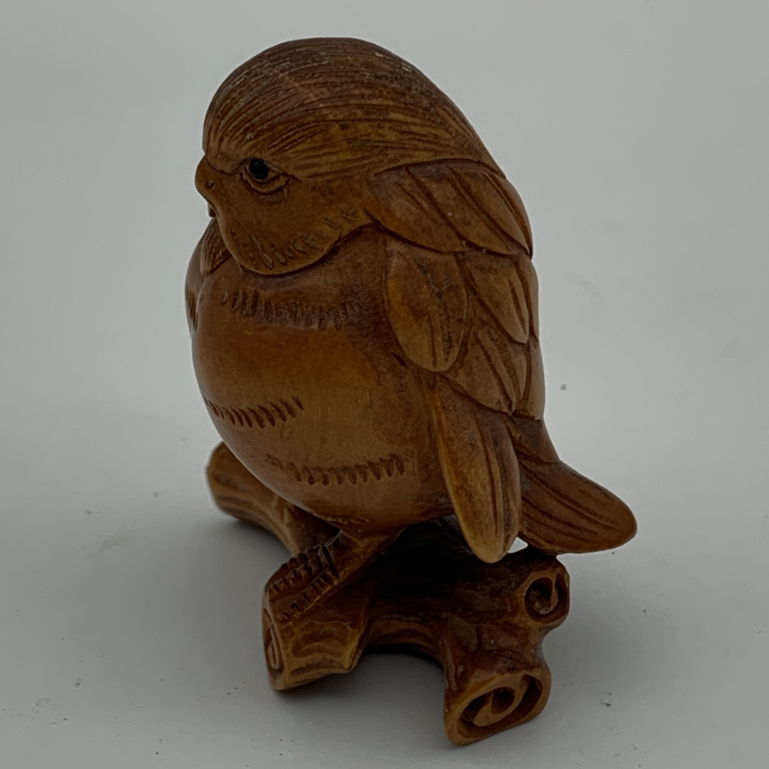Vintage Carved Wooden ‘Bird Netsuke’ (Signed) - Image 4