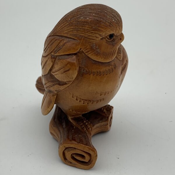 Vintage Carved Wooden ‘Bird Netsuke’ (Signed)
