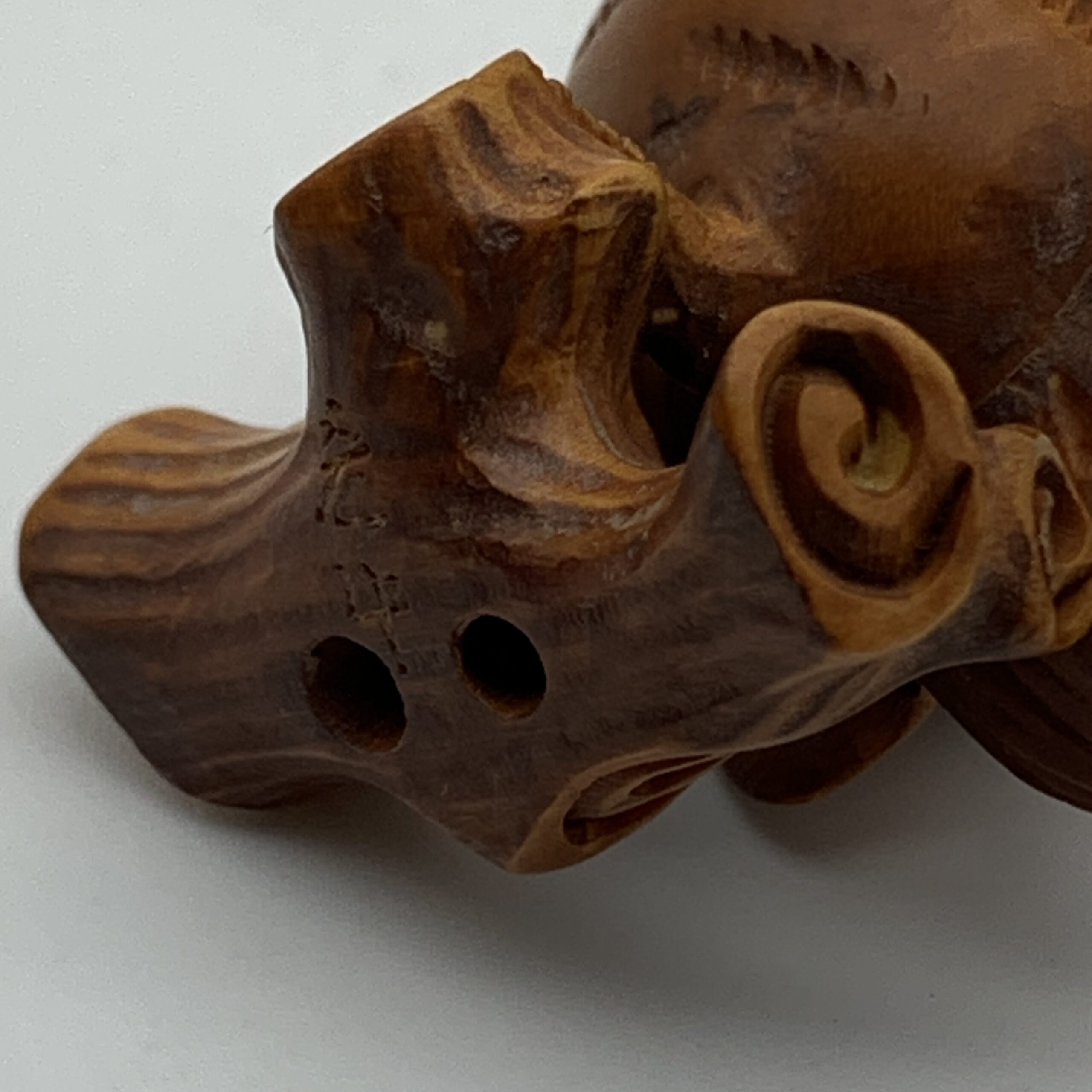 Vintage Carved Wooden ‘Bird Netsuke’ (Signed) - Image 9