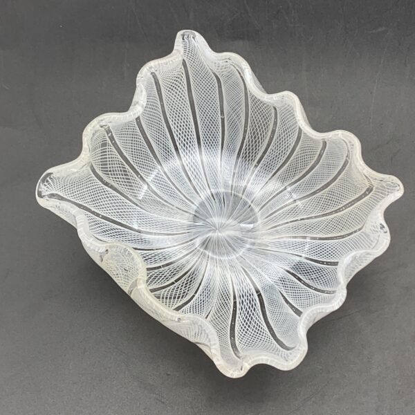 Early ‘Murano Lattice’ Art Glass Finger Bowl (Salviati)