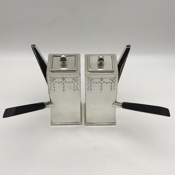 Pair Art Deco ‘Café au Lait or Hot Chocolate’ Pots