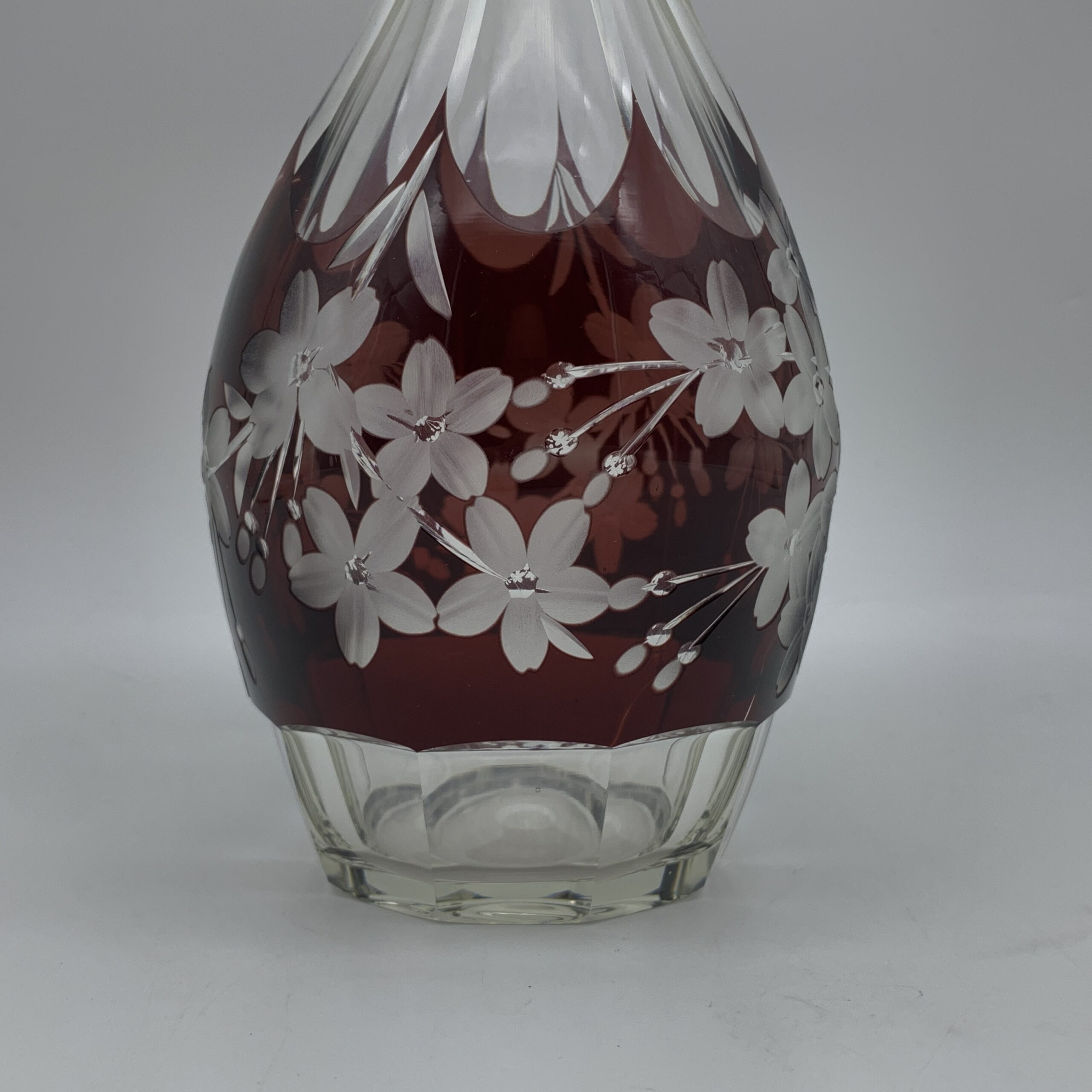 Early Garnet Red Bohemian Crystal Decanter - Image 2