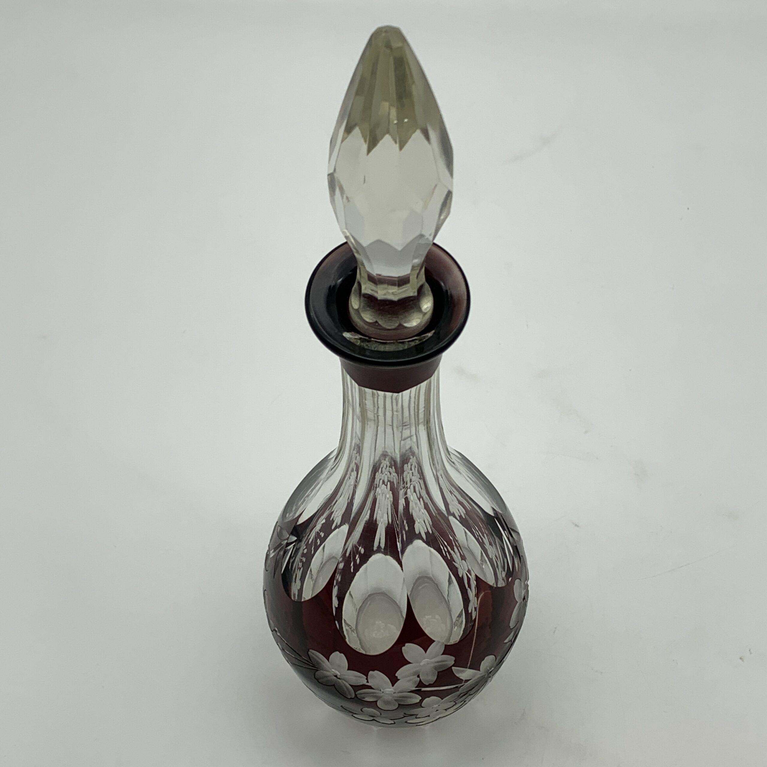 Early Garnet Red Bohemian Crystal Decanter - Image 3