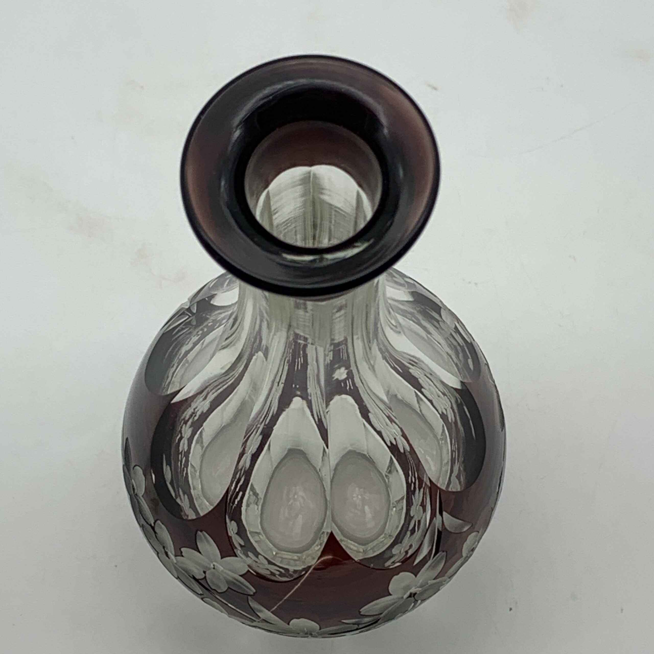 Early Garnet Red Bohemian Crystal Decanter - Image 5