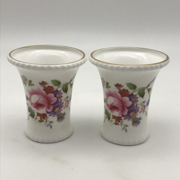 Pair Royal Crown Derby ‘Posies’ Bud Vases