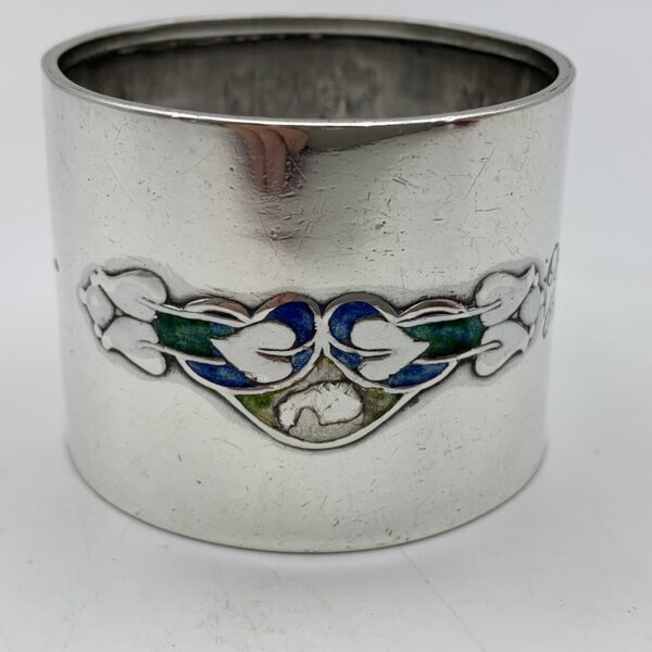 Rare 'Liberty & Co' (CYMRIC) Silver & Enamel Napkin Ring (Archibald Knox)