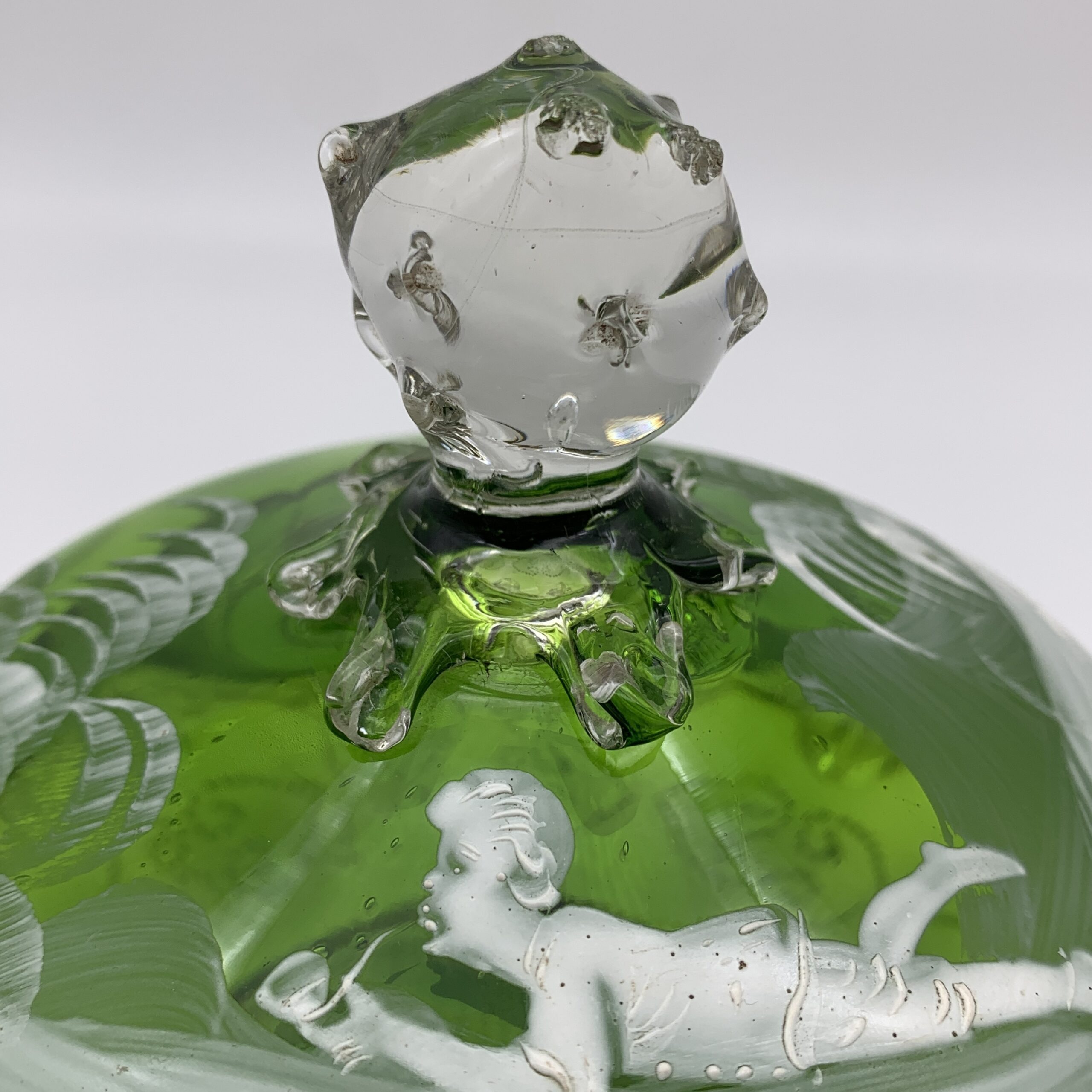 Antique ‘Mary Gregory’ Enamelled Glass Bowl & Lid - Image 11