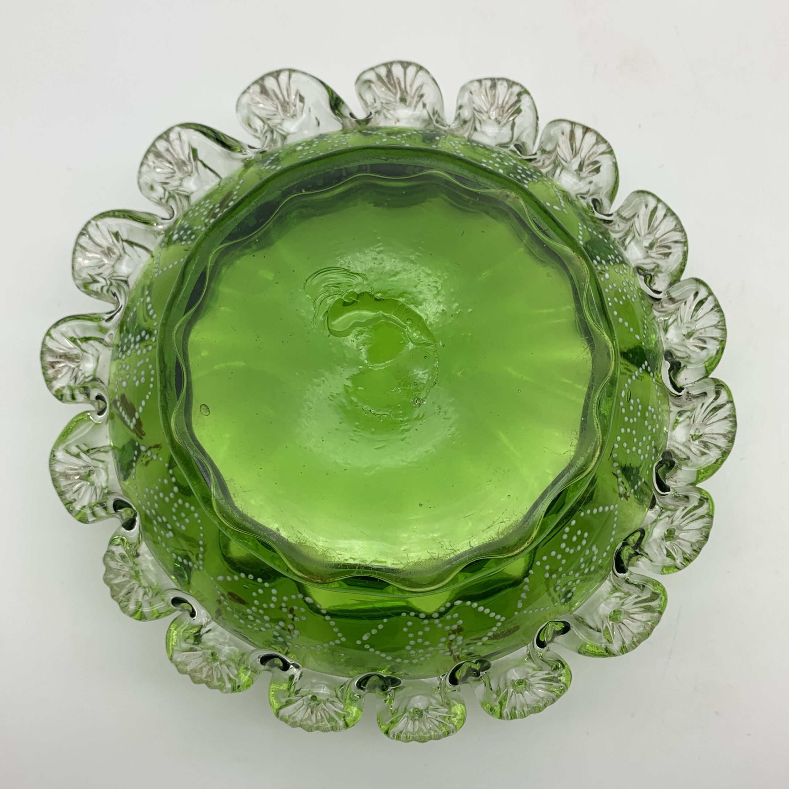 Antique ‘Mary Gregory’ Enamelled Glass Bowl & Lid - Image 13