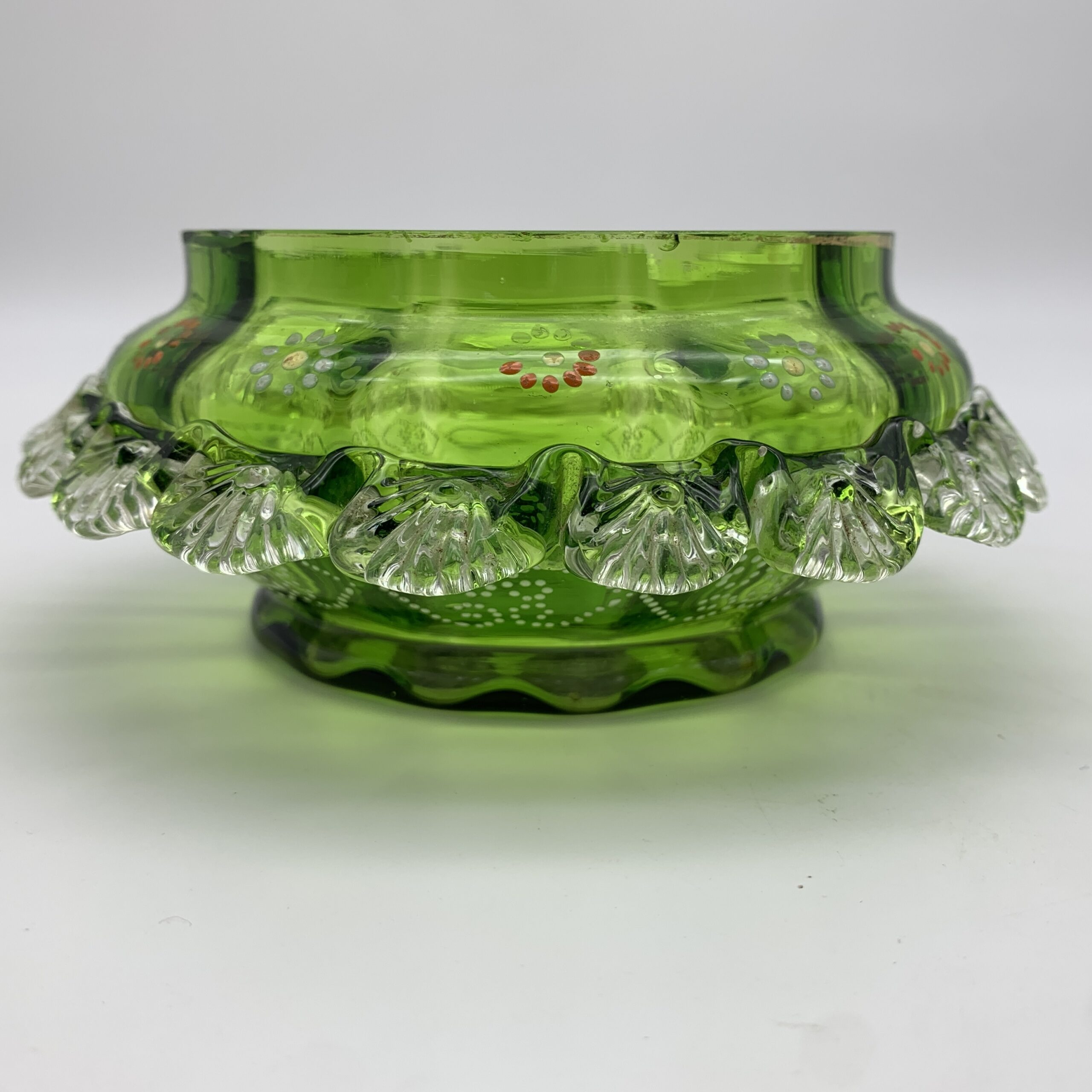 Antique ‘Mary Gregory’ Enamelled Glass Bowl & Lid - Image 8