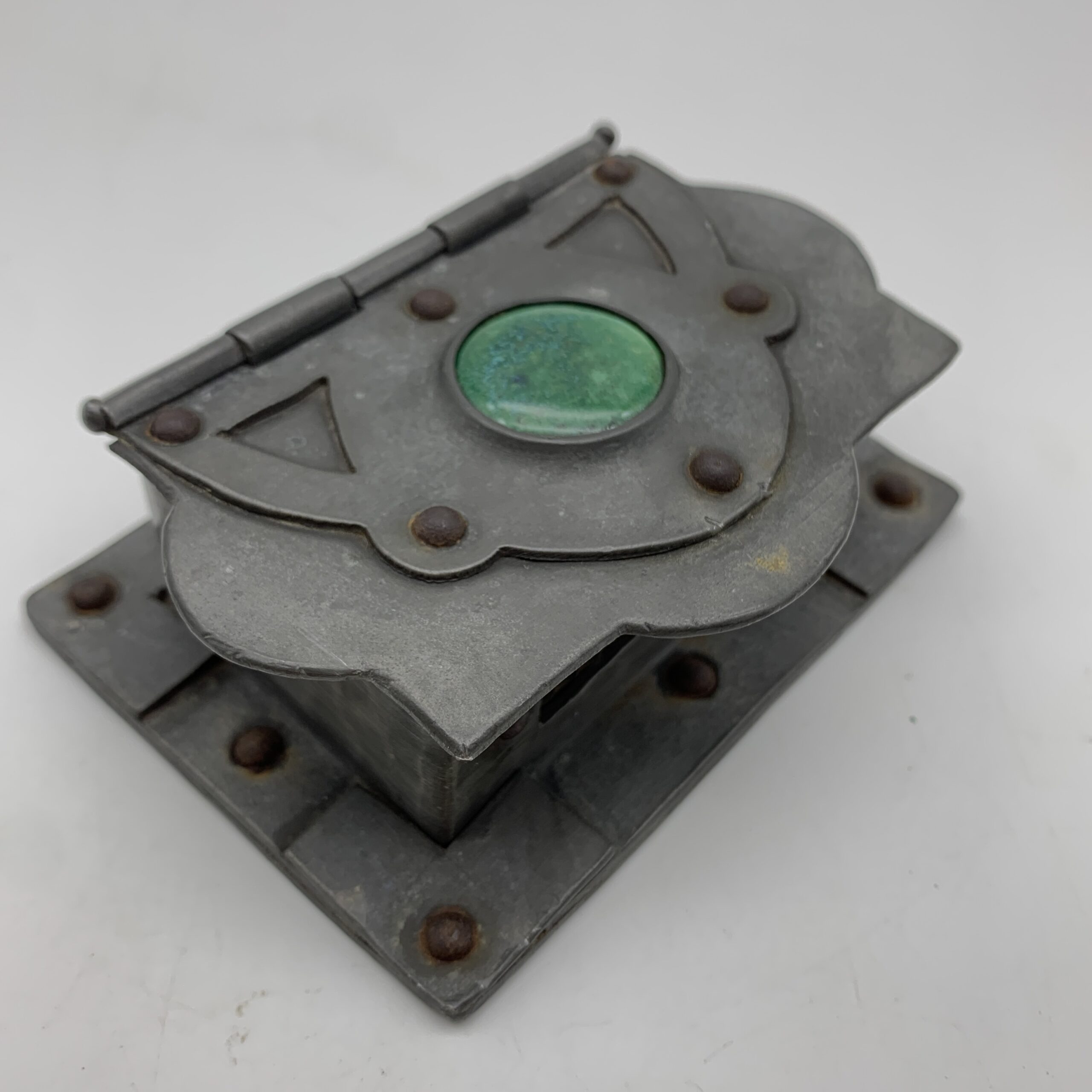 Rare ‘Arts & Crafts’ Pewter & Ruskin Cabochon Box