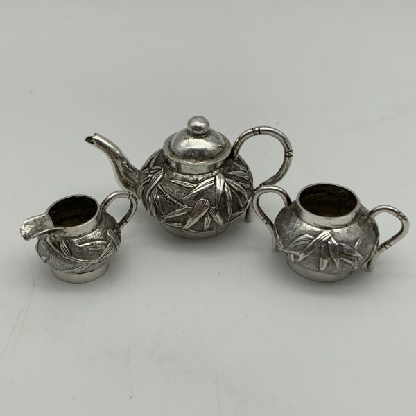 Antique Miniature Silver ‘Chinese Export' Tea Set (Wang Hing)