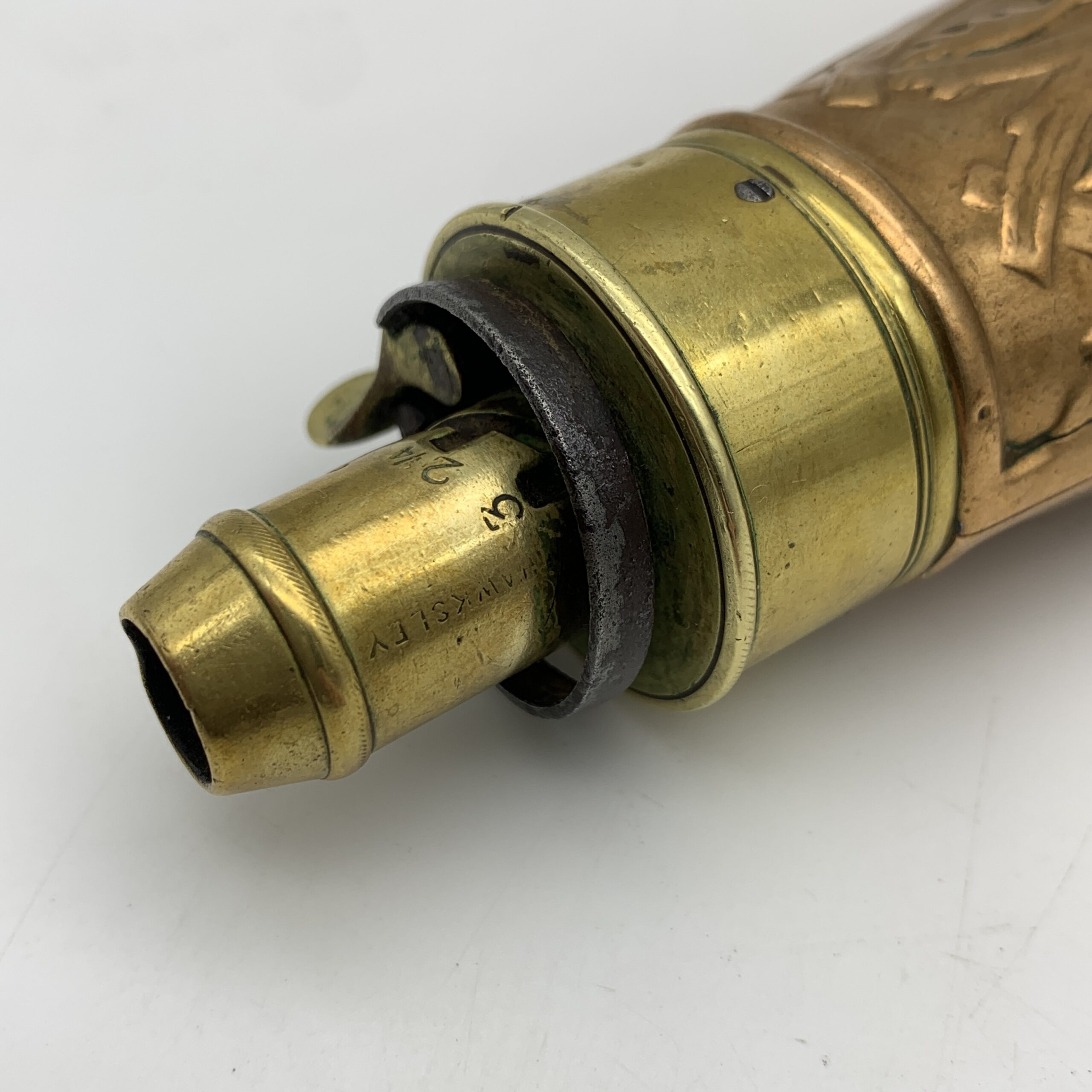 Antique Copper & Brass ‘Hawksley’ Powder Flask - Image 10